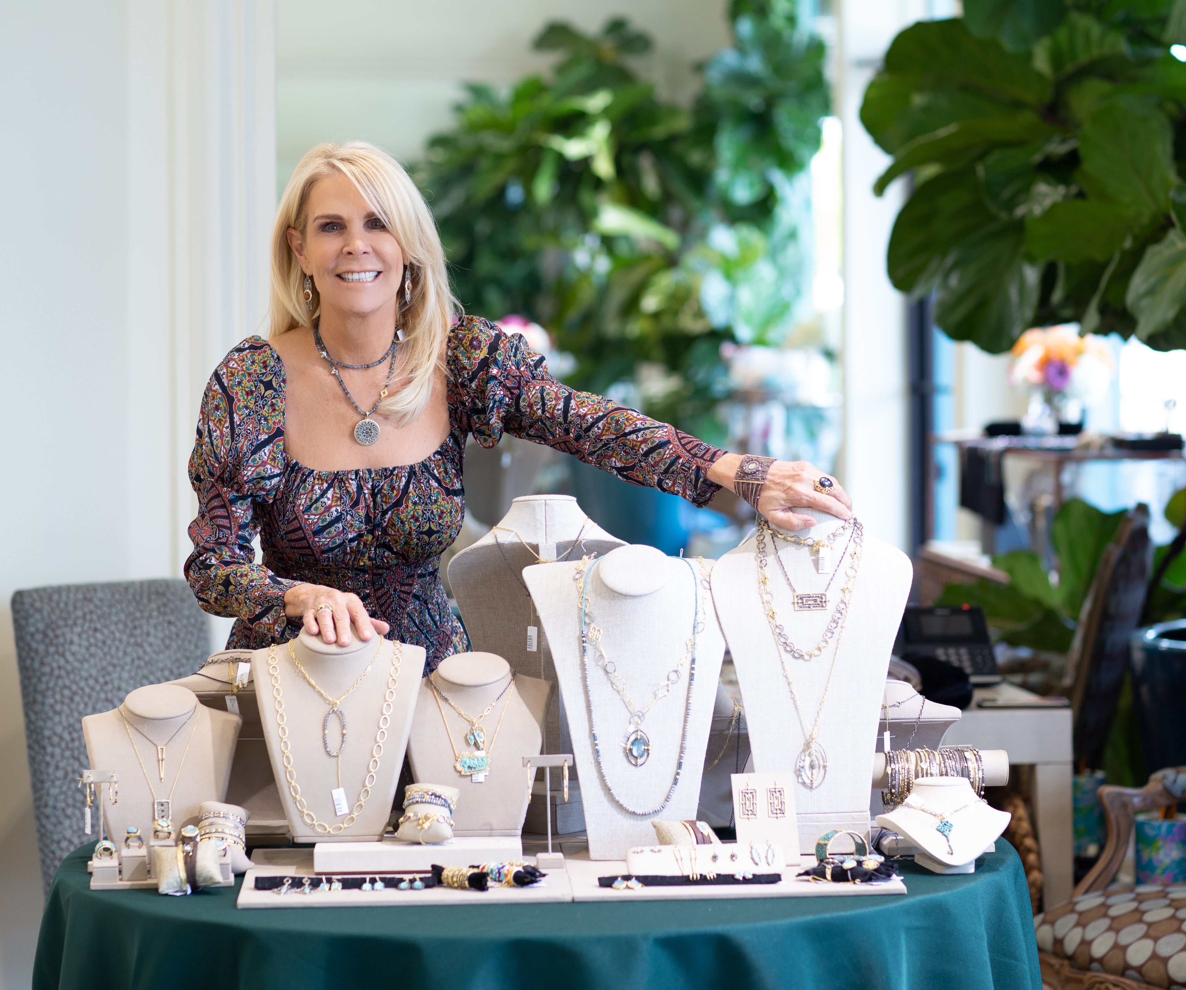 susan saffron with armenta jewelry trunk show