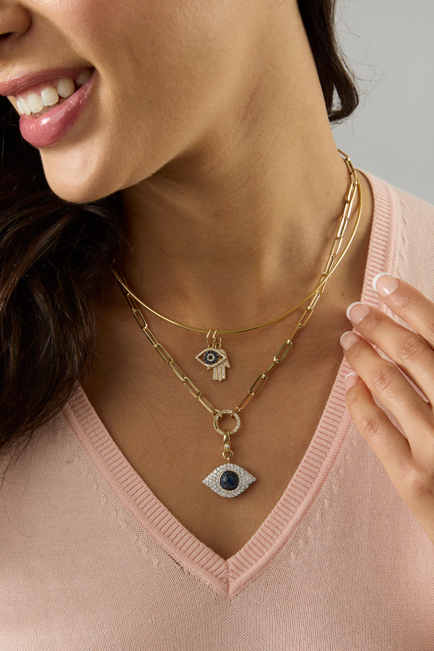 14KY Double Sided Evil Eye Charm