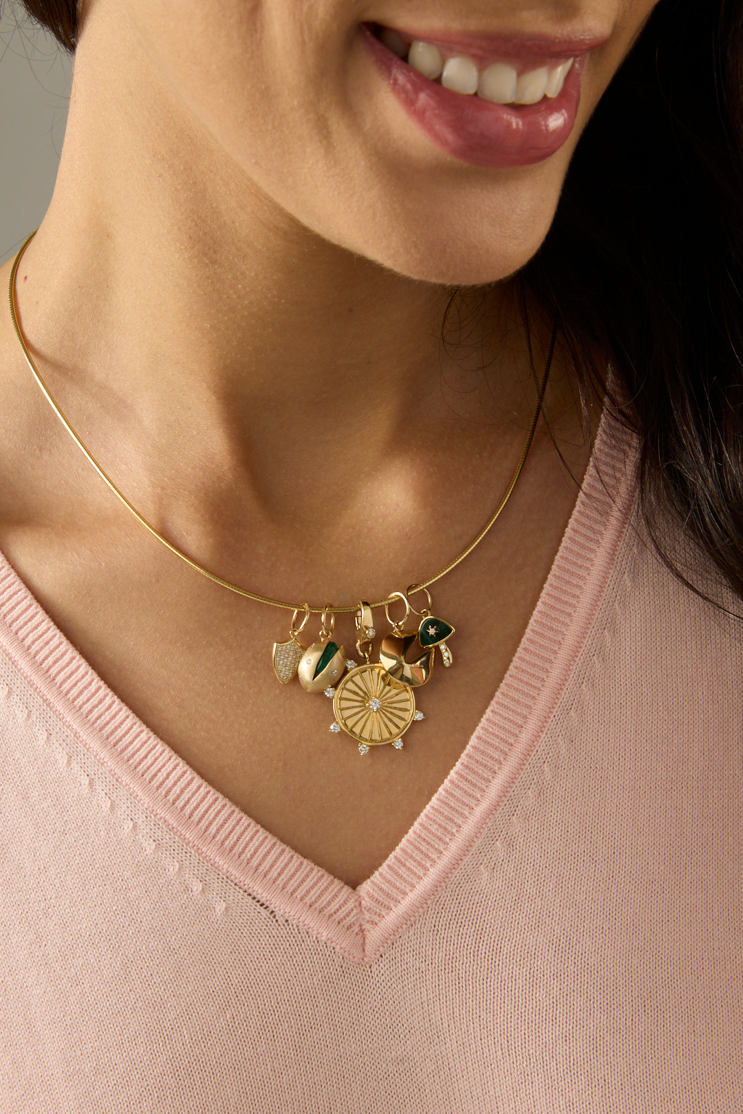 14KY Malachite Pistachio Charm