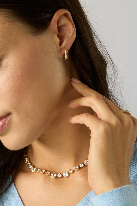 14KY Floating Diamond Hoops