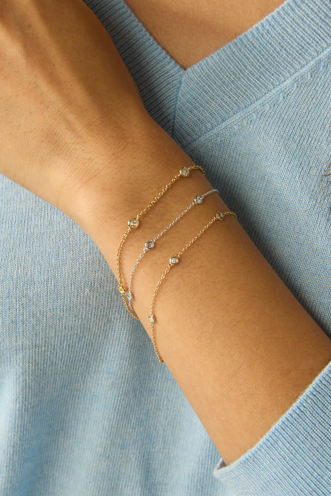 14KY Diamond Bezel Bracelet