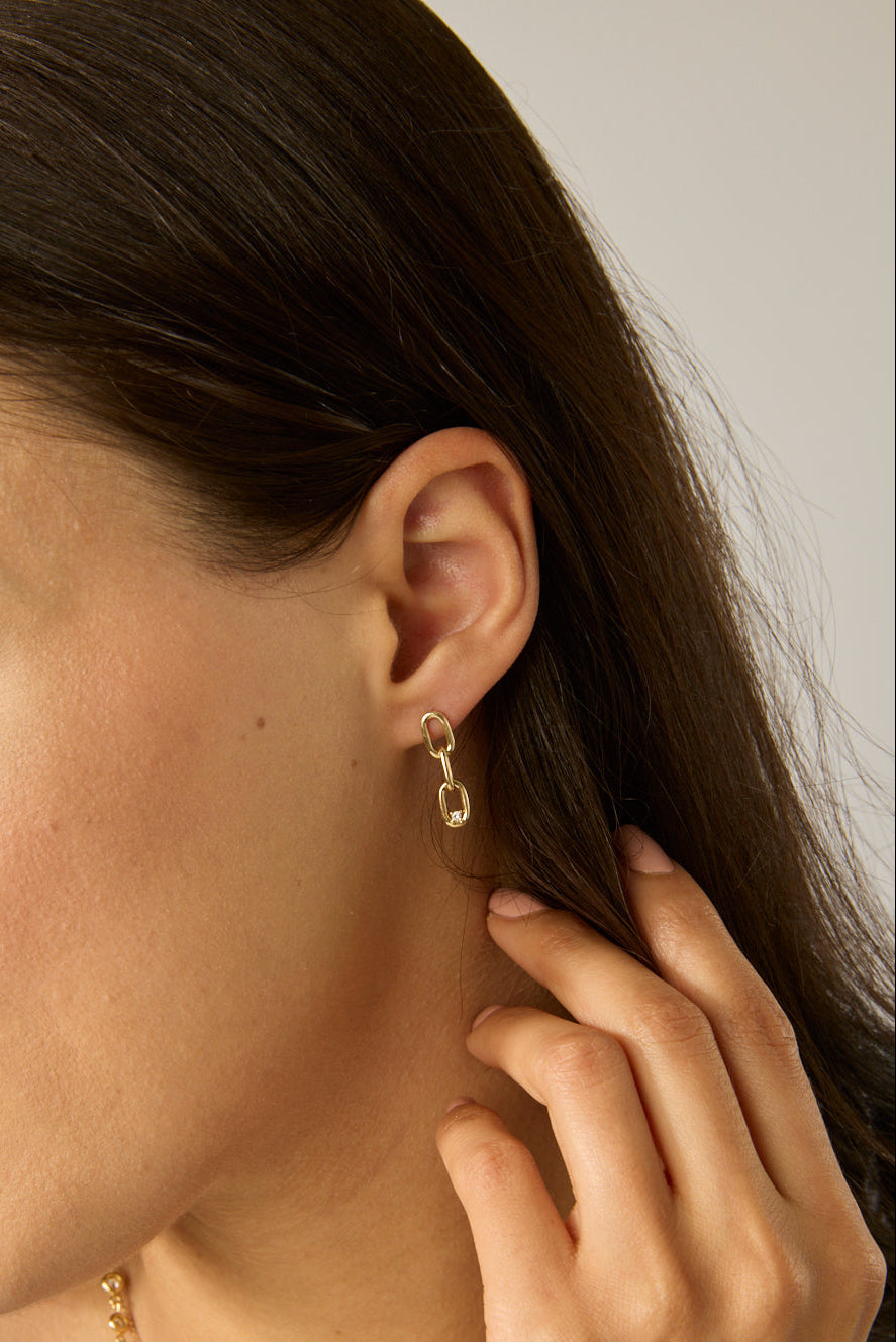 14KY Pclip Drop w/ Dia Earring-Earrings-Sabrina-Susan Saffron Jewelry