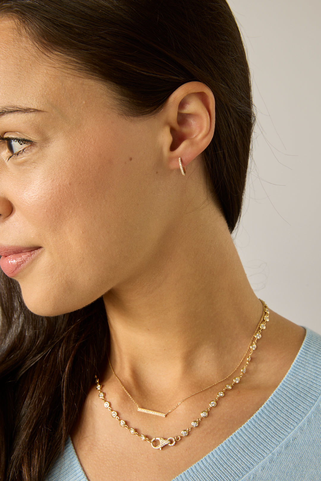 14KY Diamond Huggies