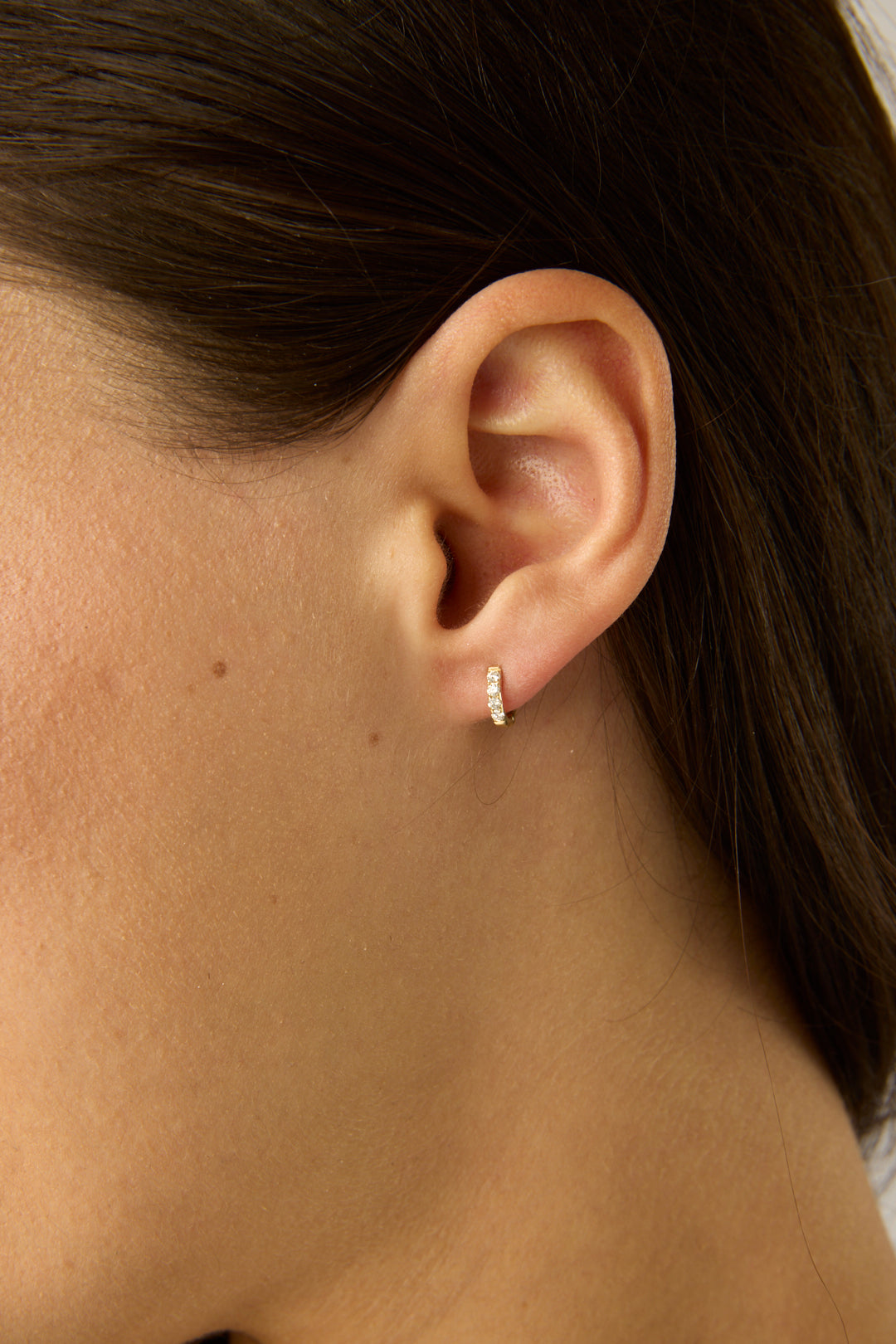 14KY 8mm Diamond Huggies