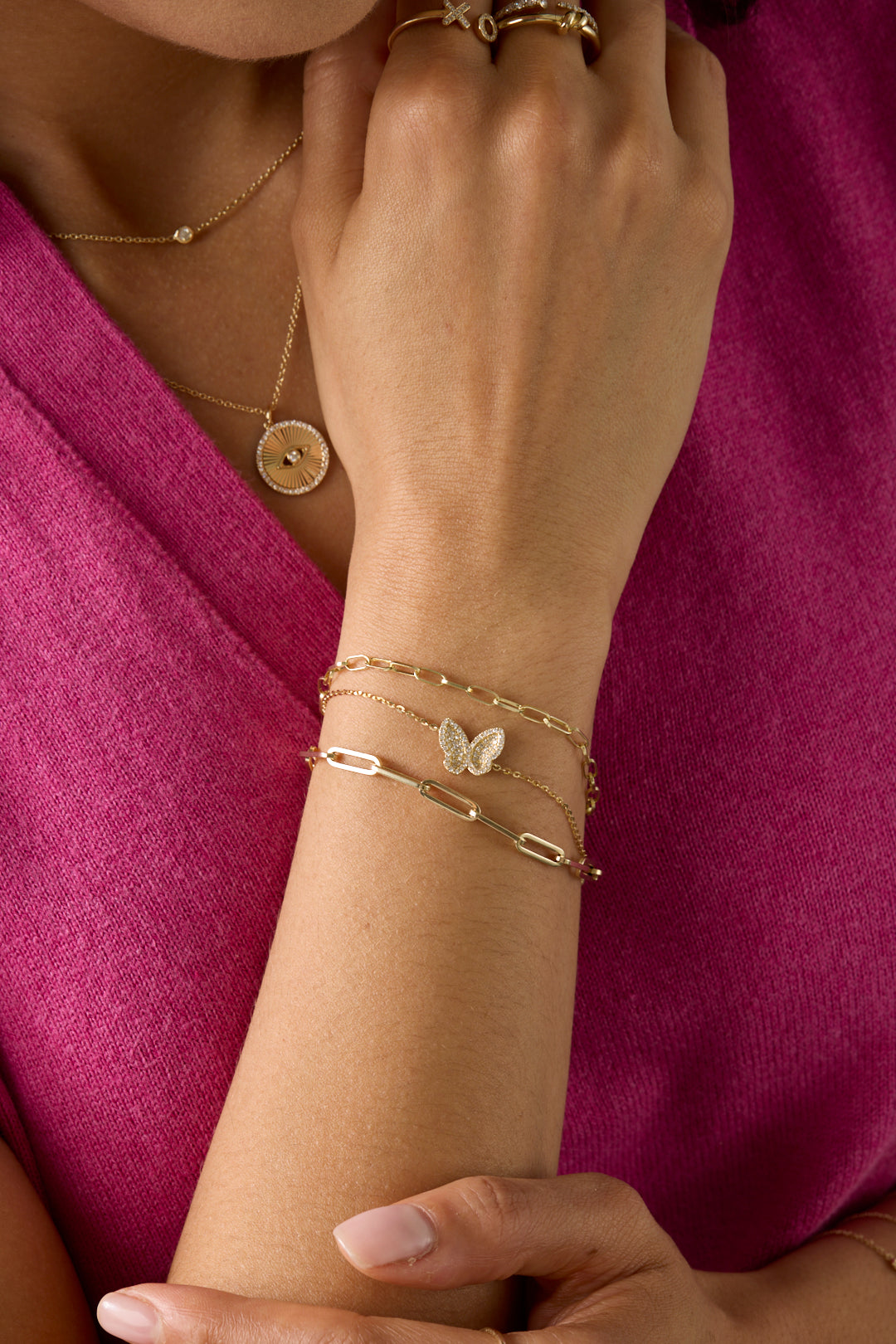 14KY Flat Link Paper Clip Bracelet - Image 2 | Bracelet | Susan Saffron