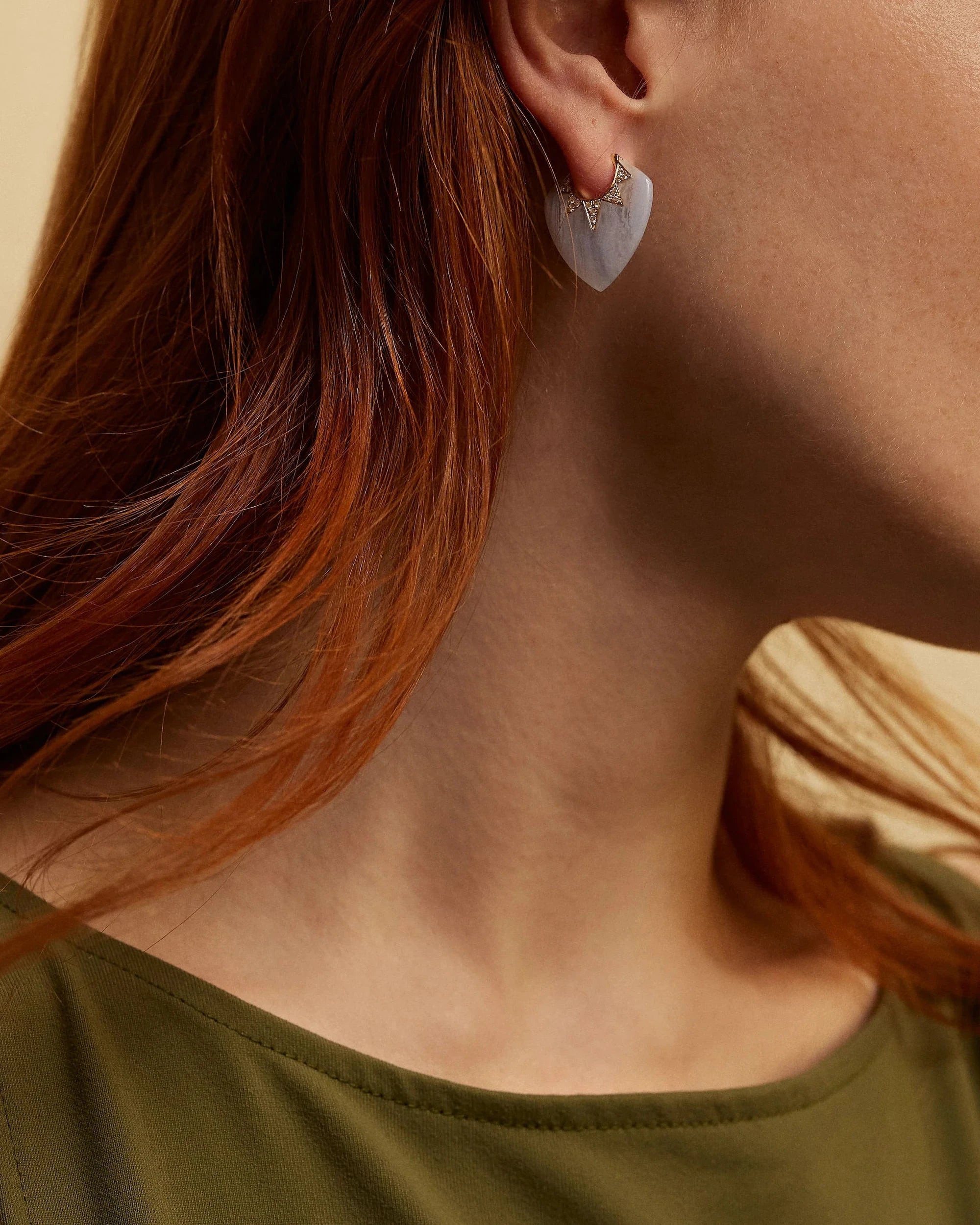 18K Yellow Gold Classic Guitar Pick Earrings