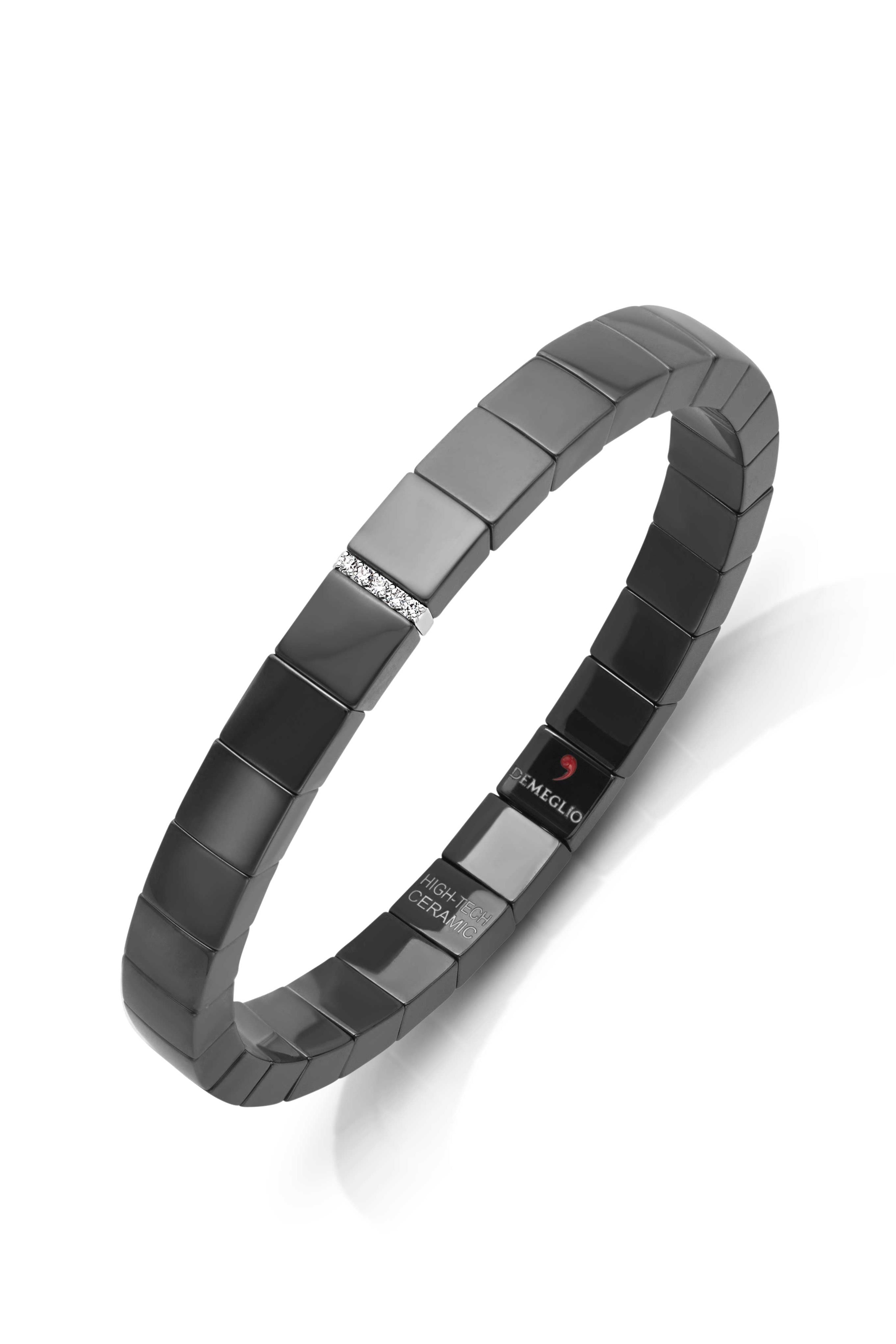18KW Black Shiny Tile Bracelet