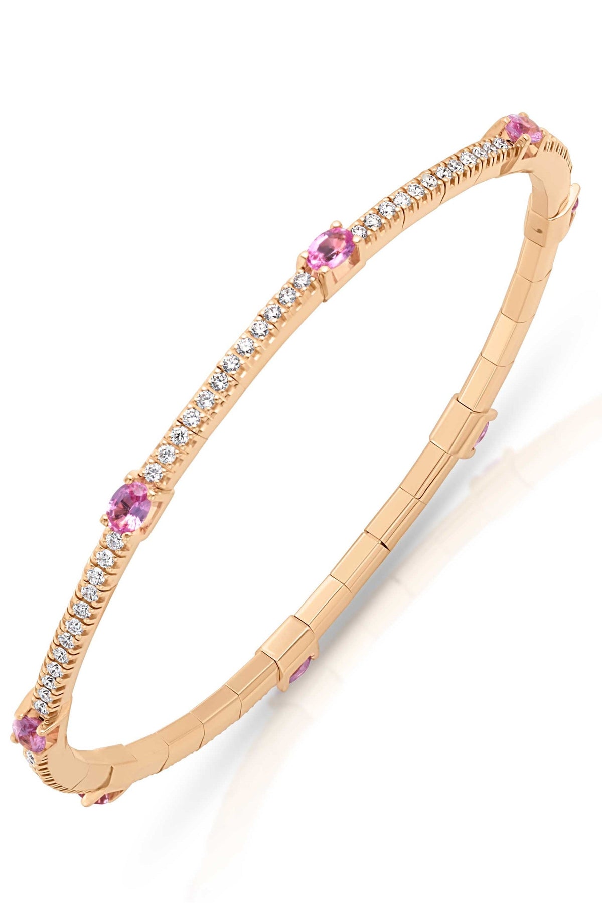 18KR Pink Sapphire and Diamond Bracelet