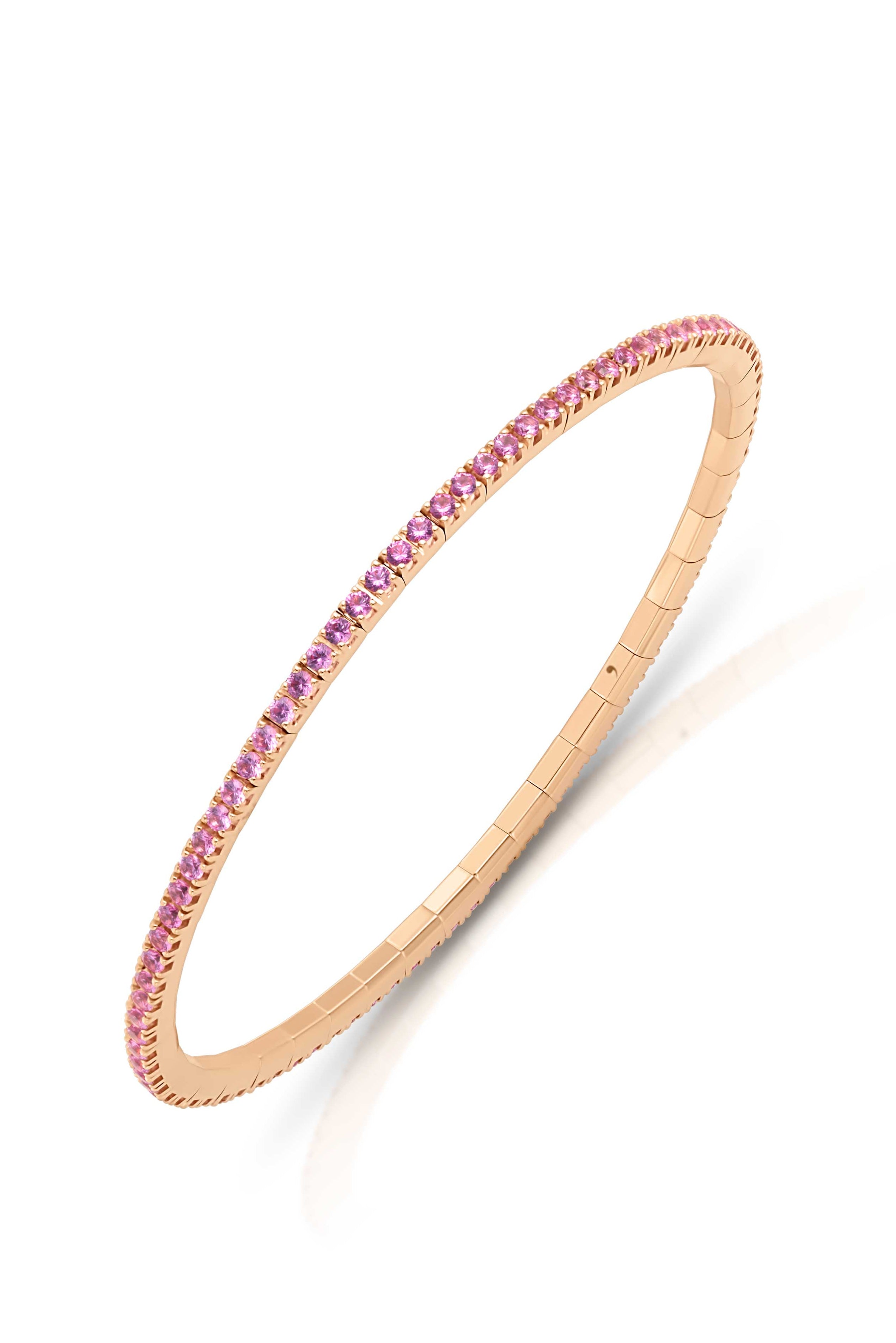 18KR Pink Sapphire Stretch Tennis Bracelet