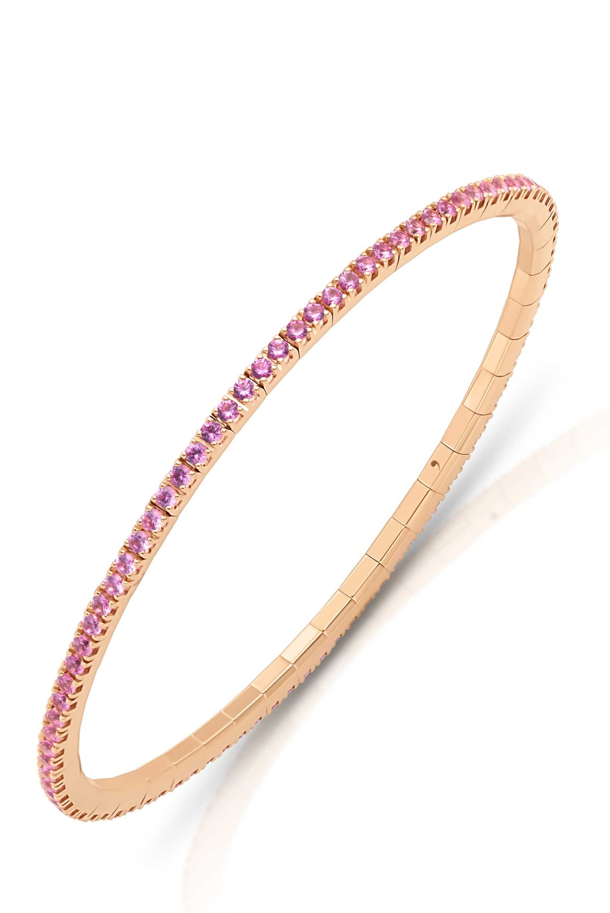 18KR Pink Sapphire Stretch Tennis Bracelet