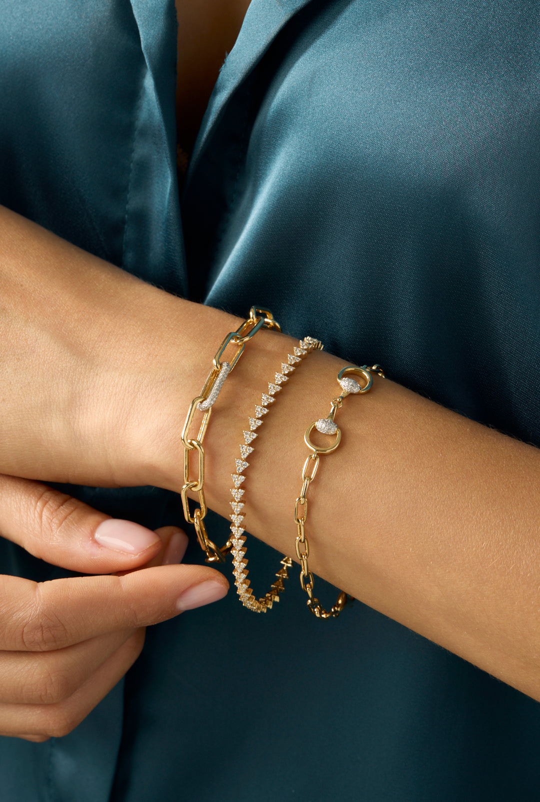 14KYW Horsebit Diamond Bracelet