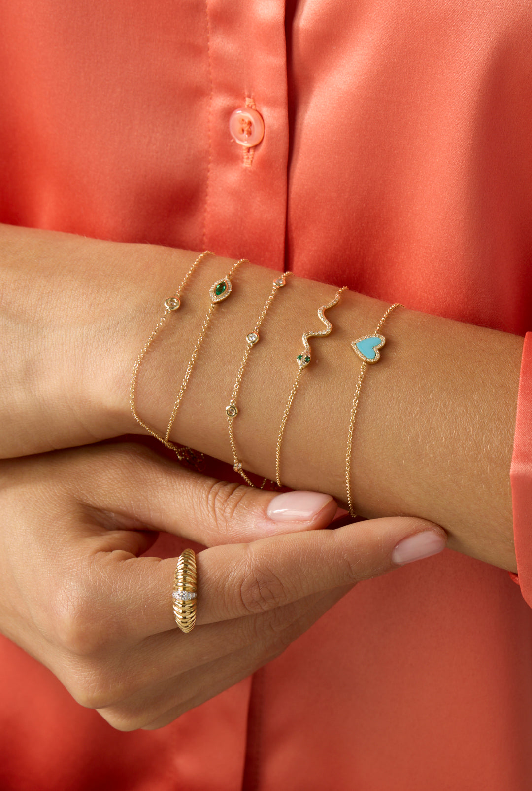 14KY Bezel Set Diamond Station Bracelet