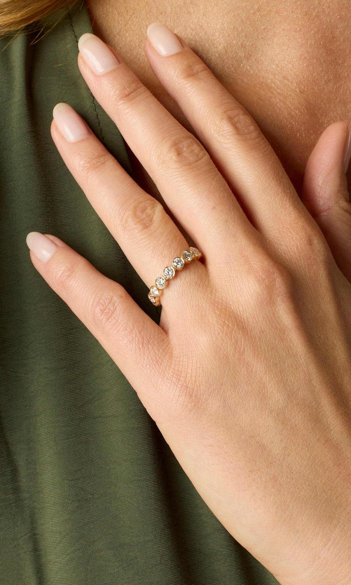 14KY Bezel Diamond Eternity Band