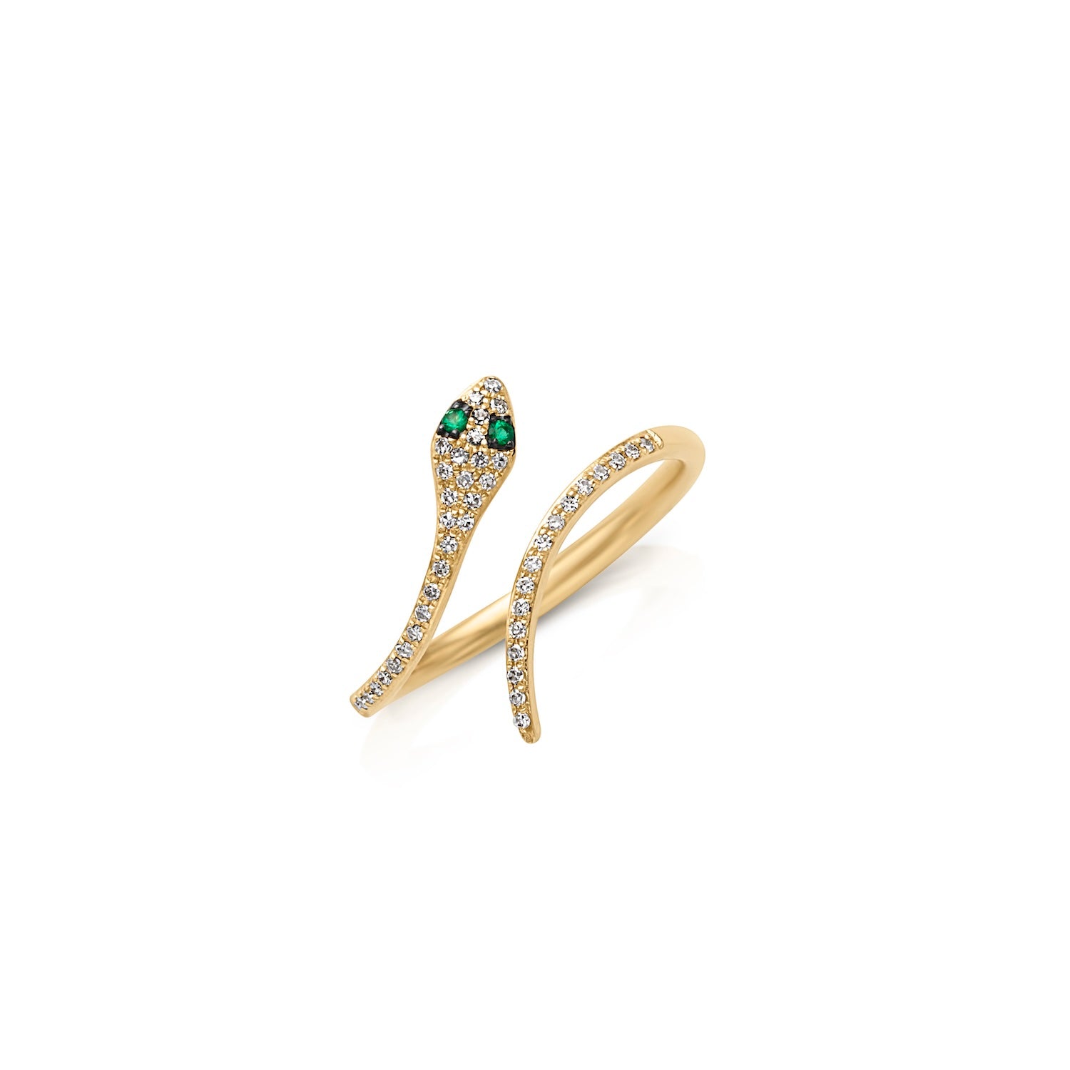 14KY Emerald Diamond Snake Ring