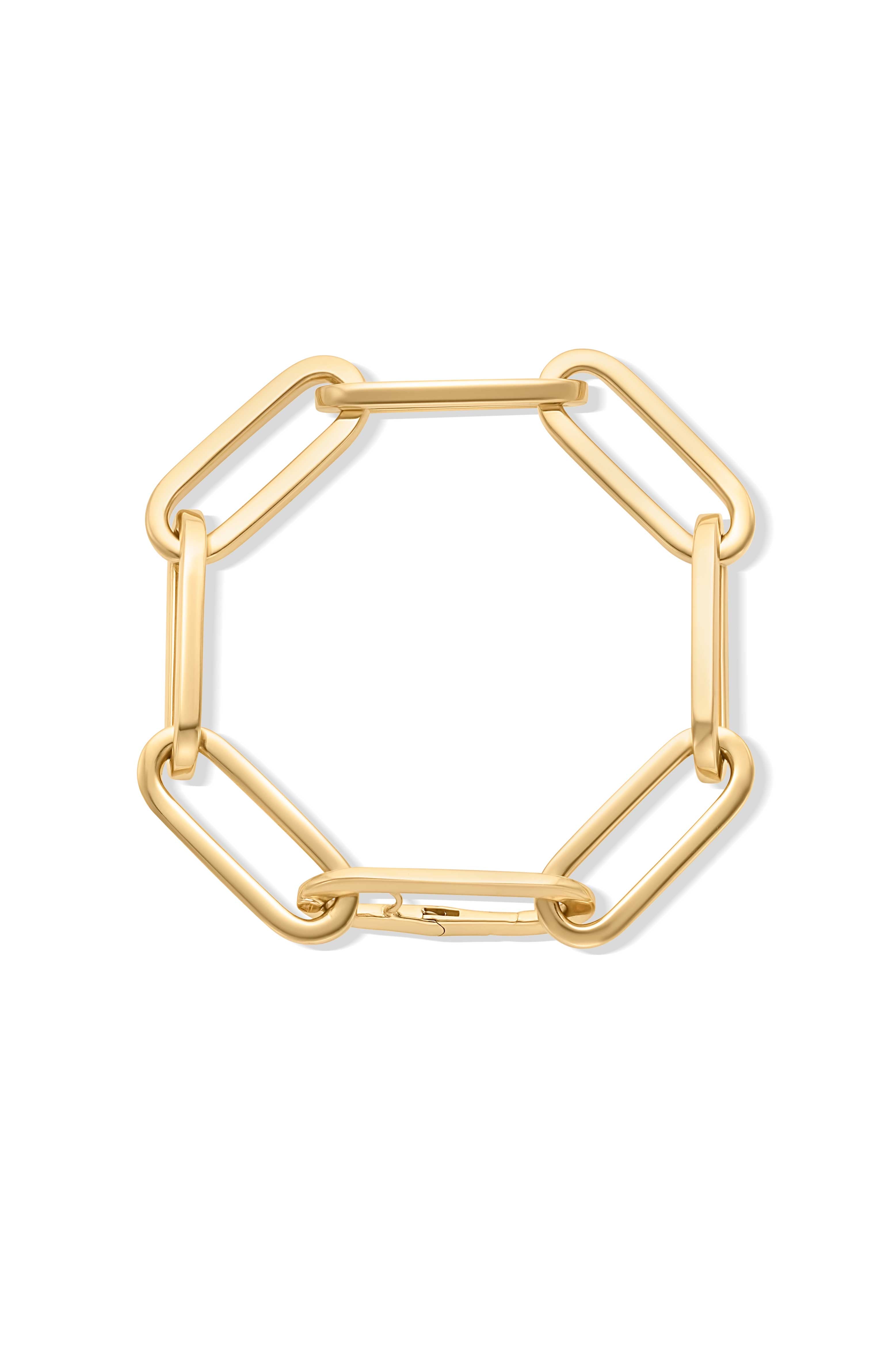 14KY 12mm Paper Clip Link Bracelet