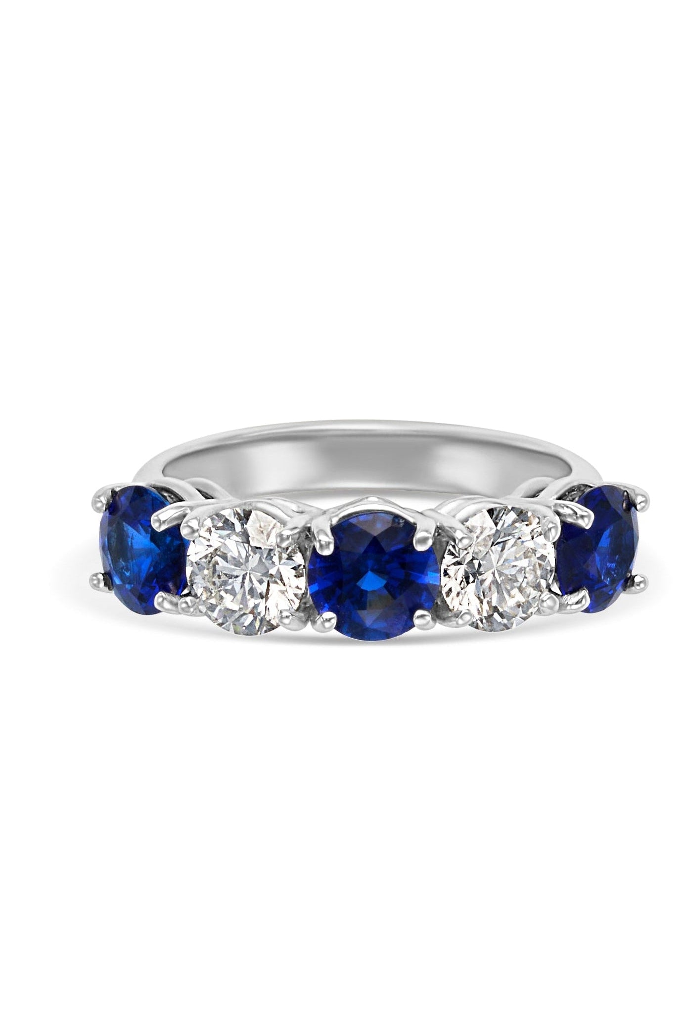 14KW Diamond and Sapphire Band