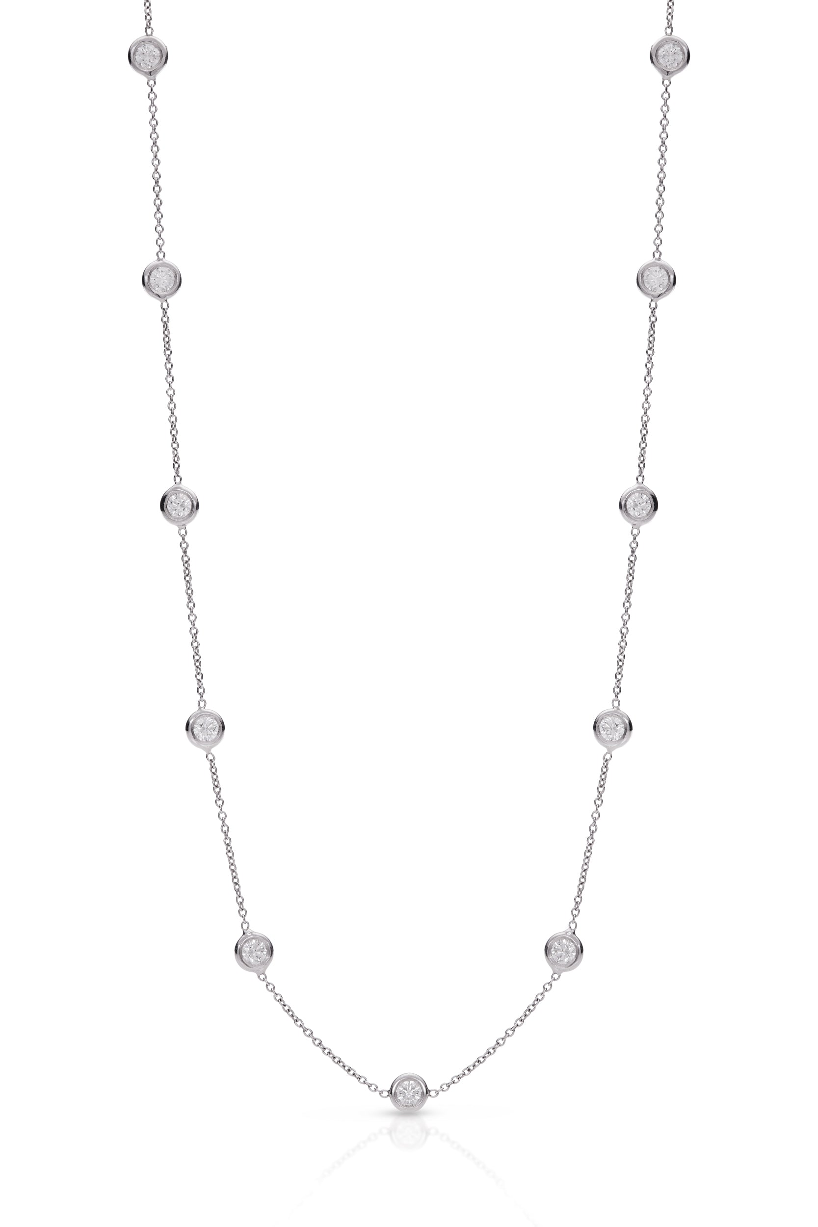 18K White Gold Diamonds by the Yard Necklace