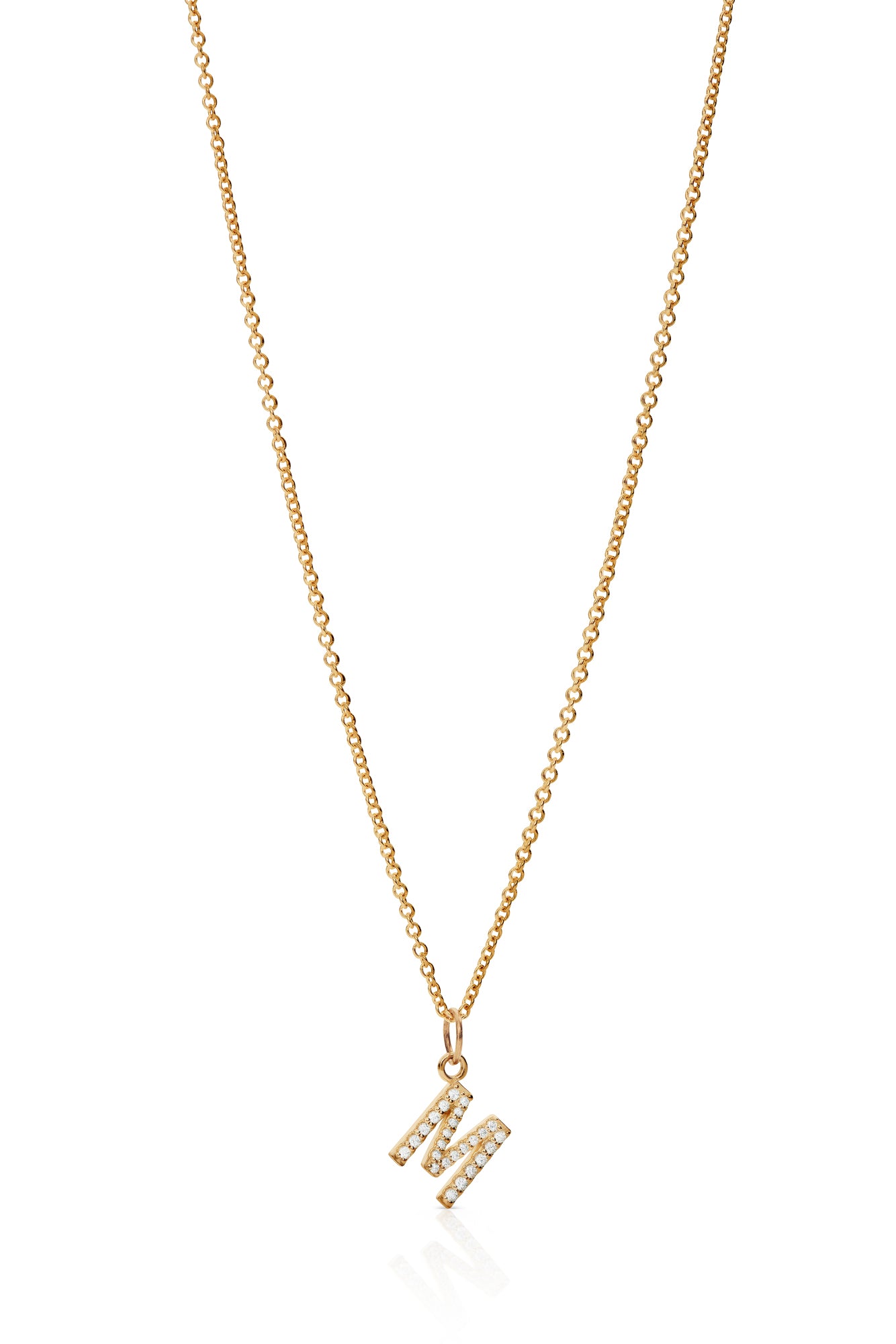 14K Diamond Letter Necklace