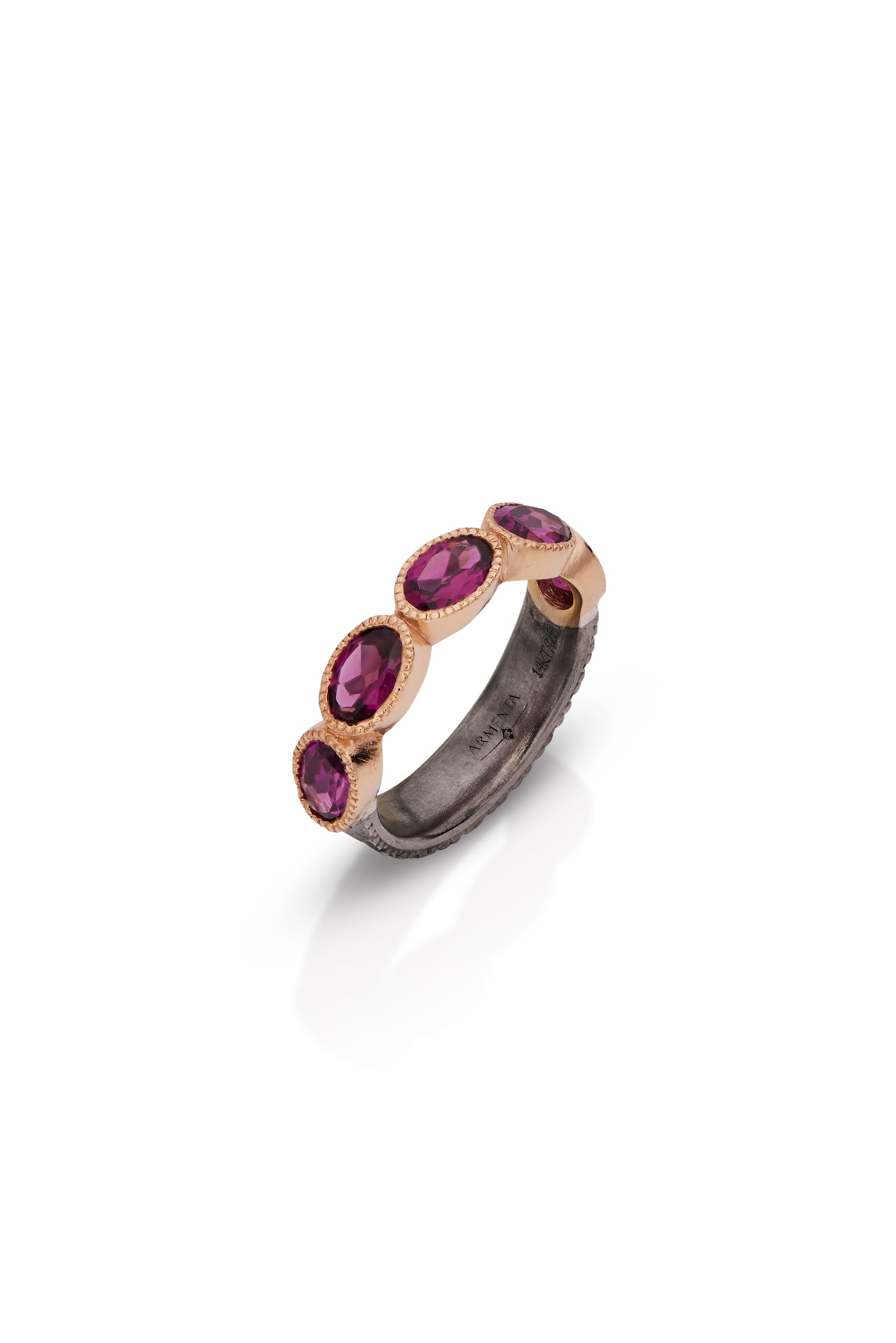 14K Rose Gold with Purple Rhodolite Ring