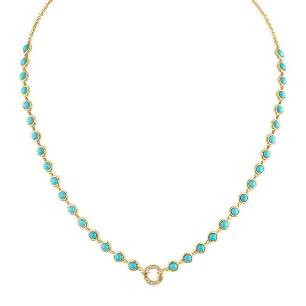 14KY Turquoise Mantra Necklace