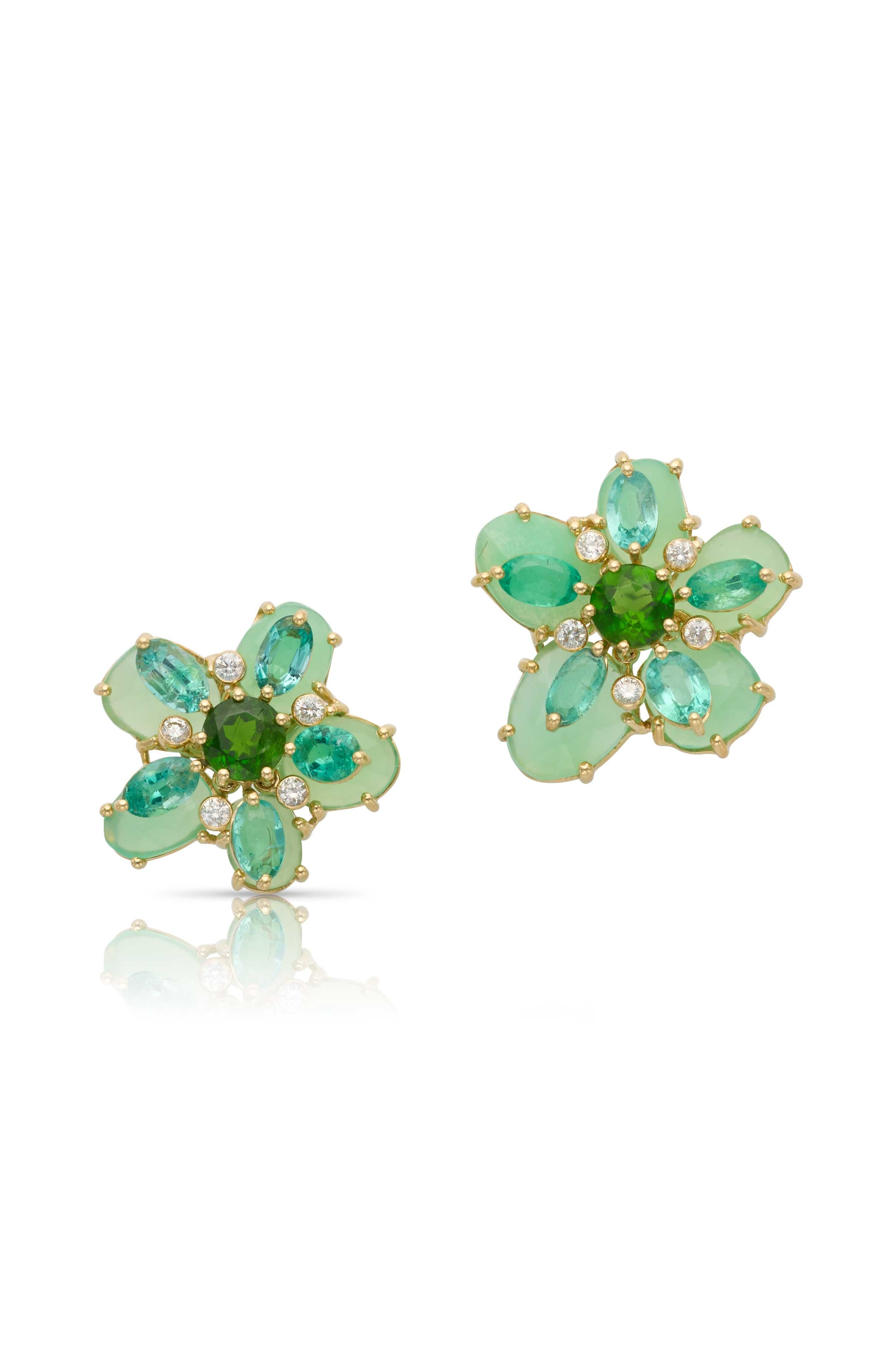 14KY Petal Pop Green Stud