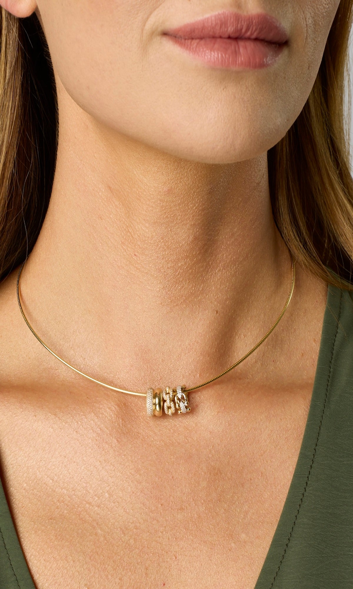 14KY Spinner with Pave Links