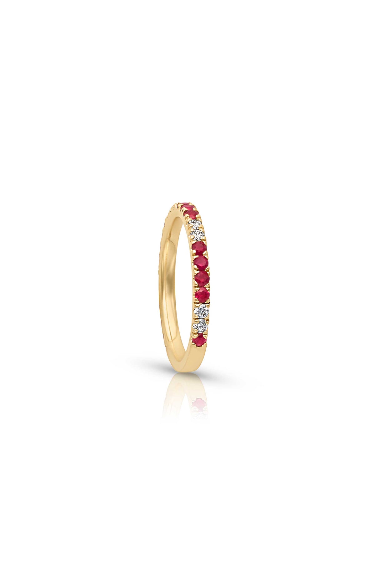 14KY Ruby and Diamond Eternity Band