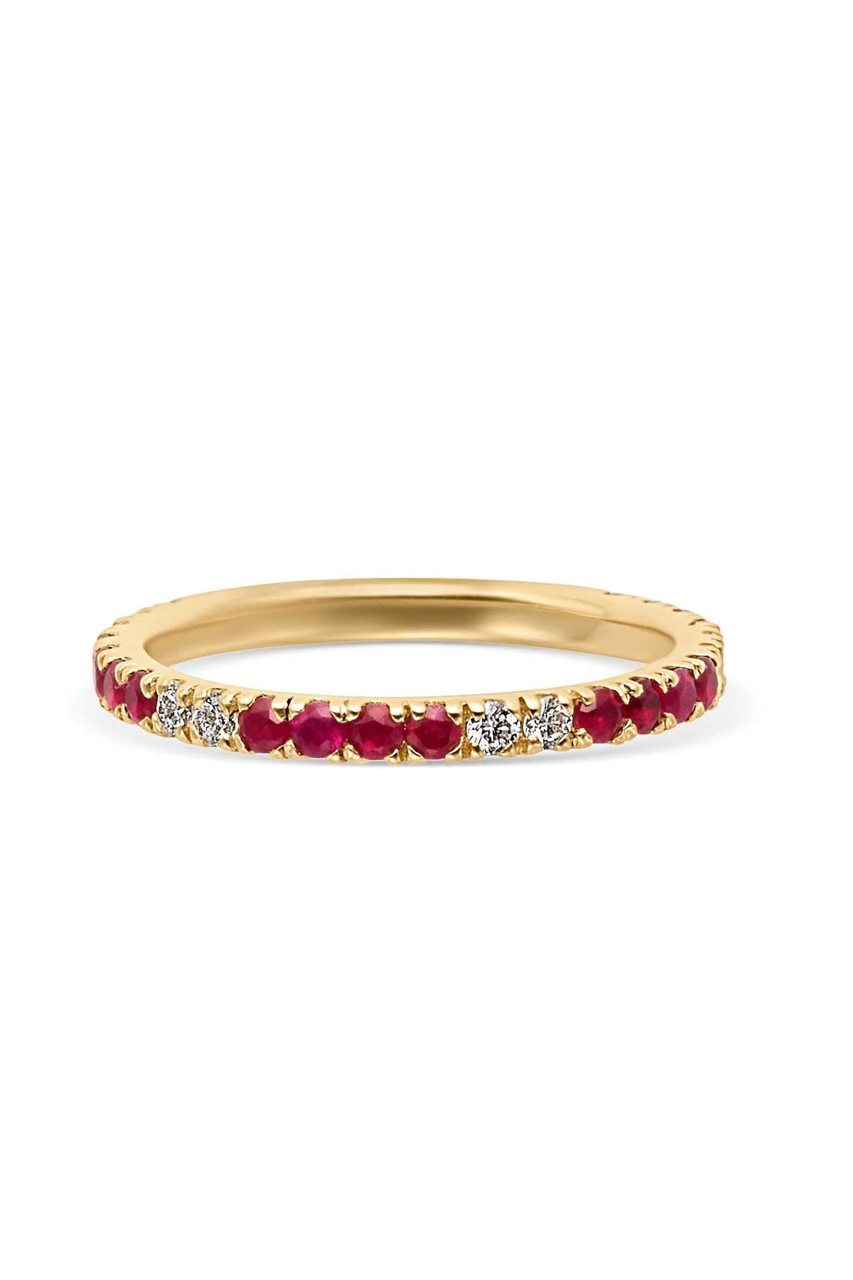 14KY Ruby and Diamond Eternity Band
