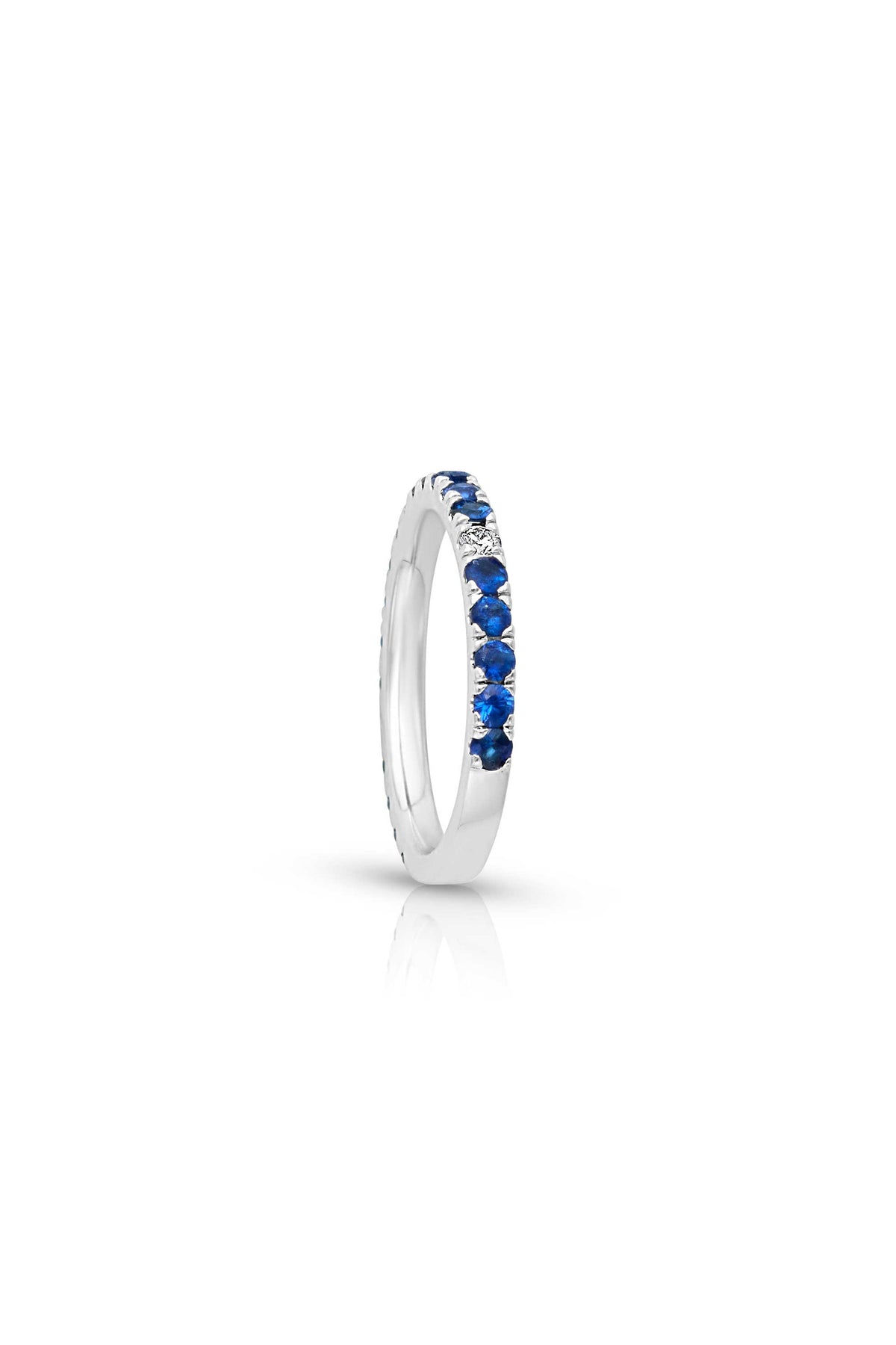 14KW Blue Sapphire and Diamond Eternity Band