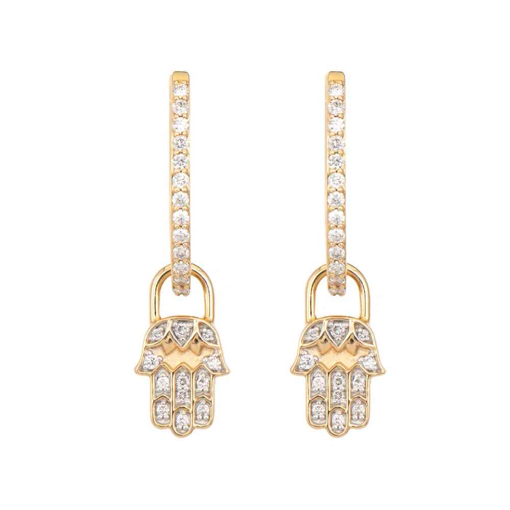 14KY Tiny Double Sided Hamsa Charm