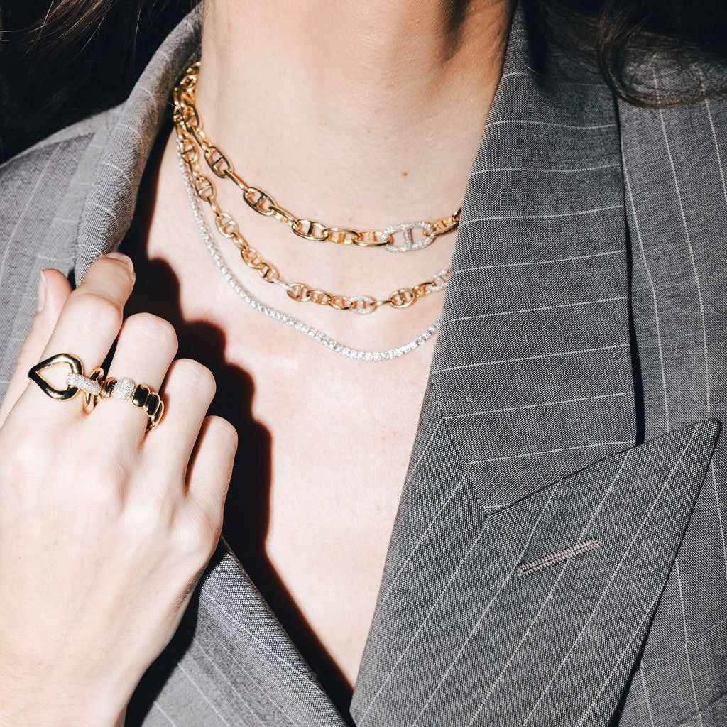 14KY Pave Petal Ring