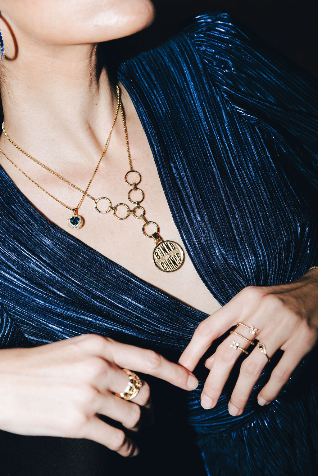 14KY Grandsize Bonne Chance Pendant