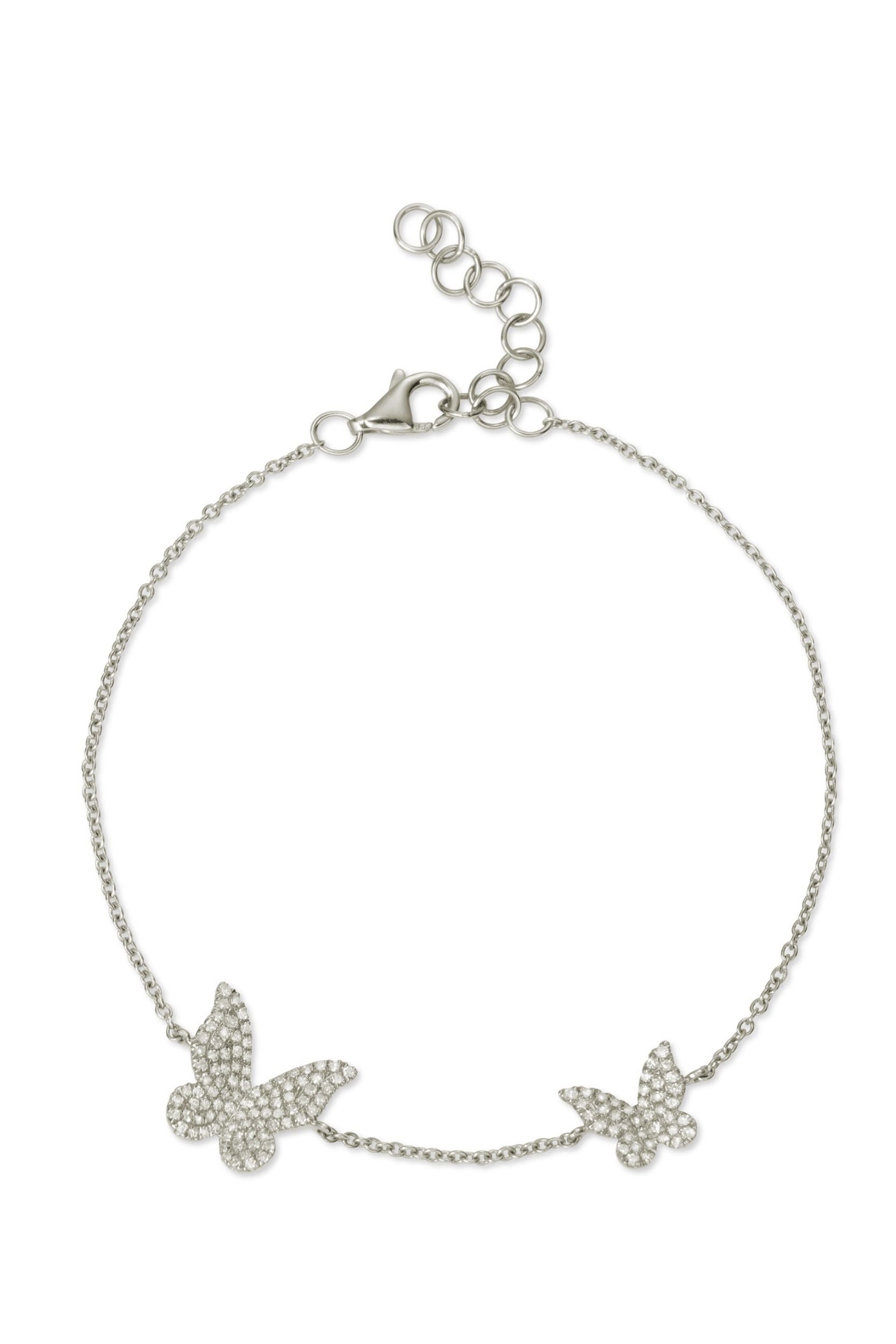 14KW Diamond Double Butterfly Bracelet