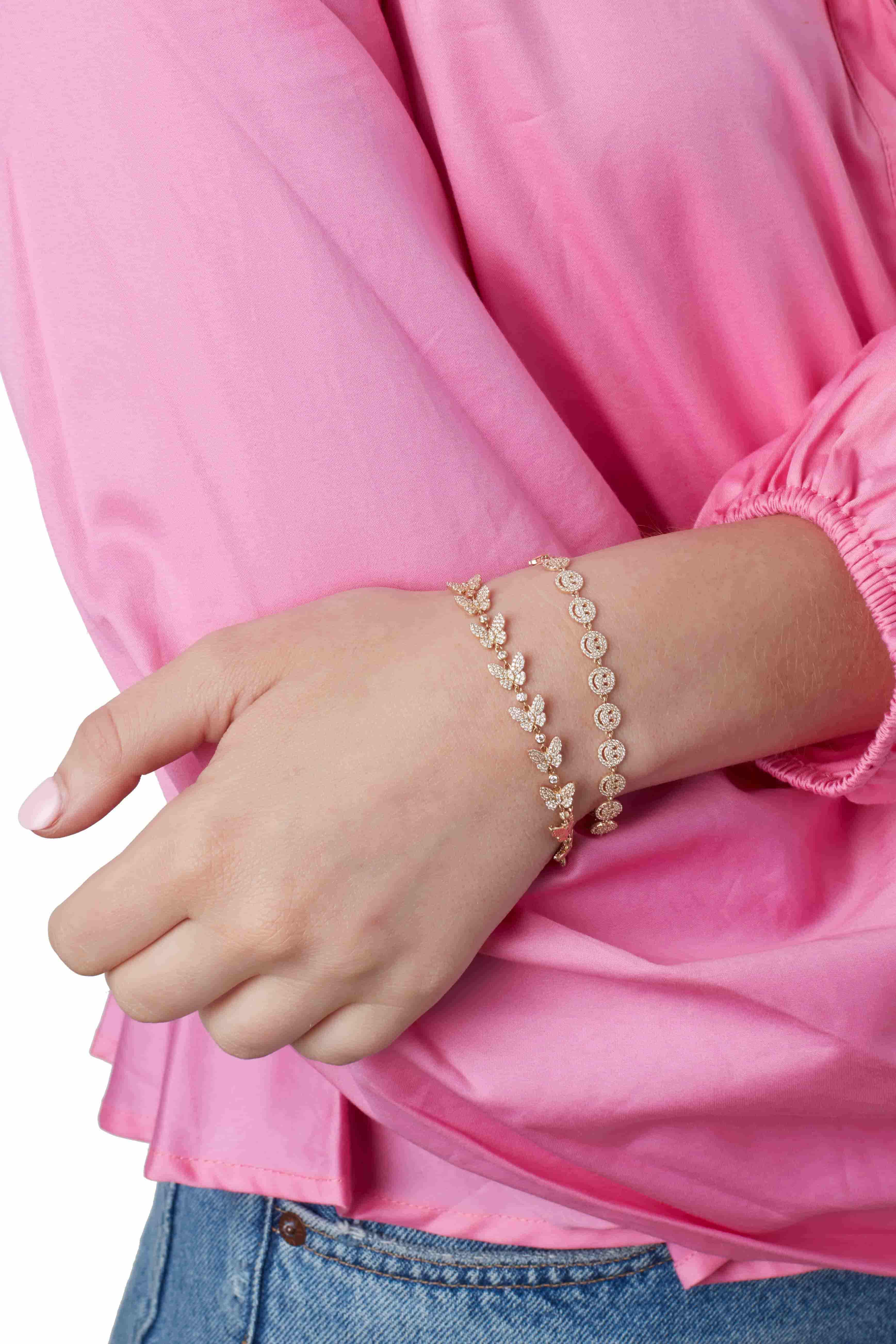 14KY Diamond Butterfly Bracelet