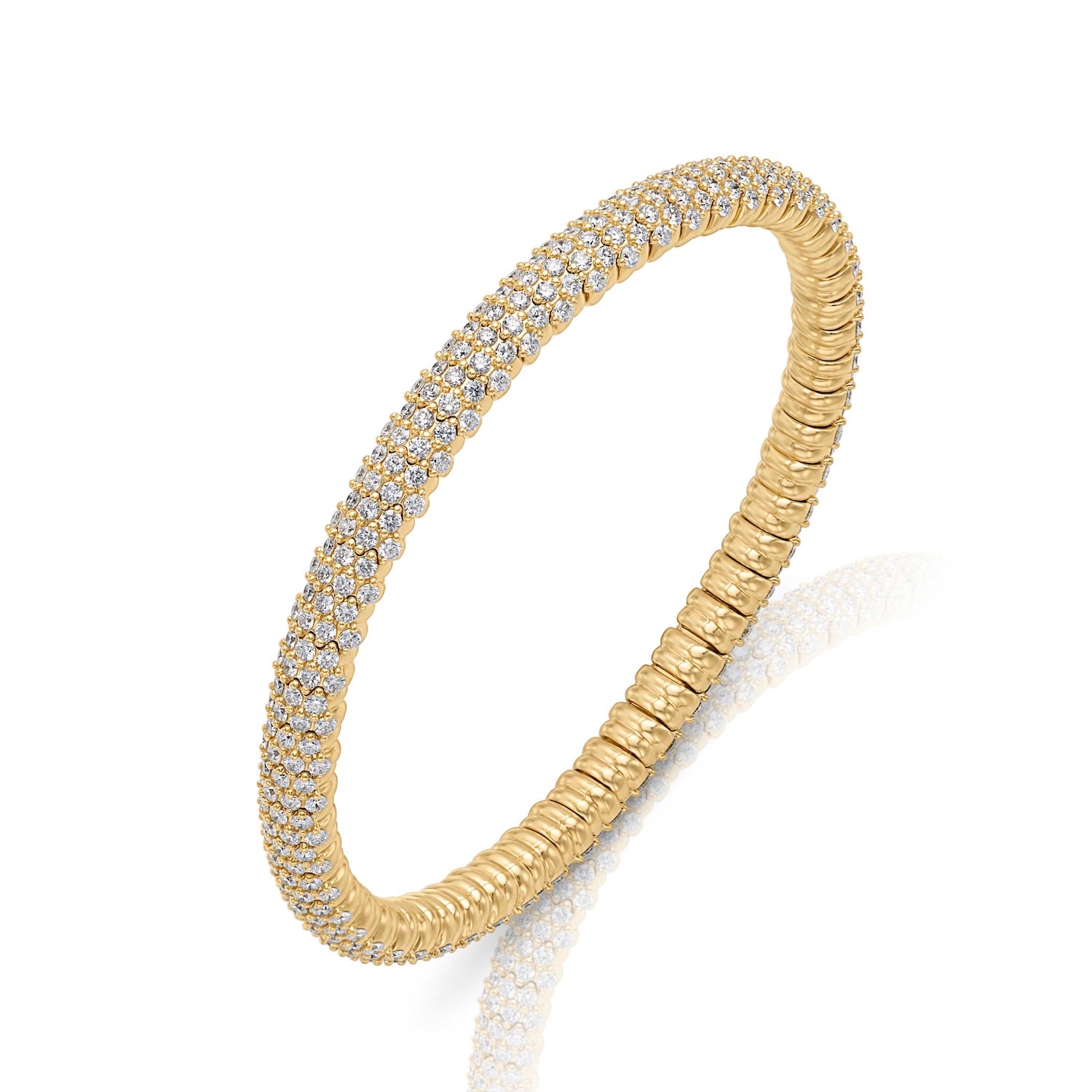 14KY Thick Diamond Stretch Bracelet