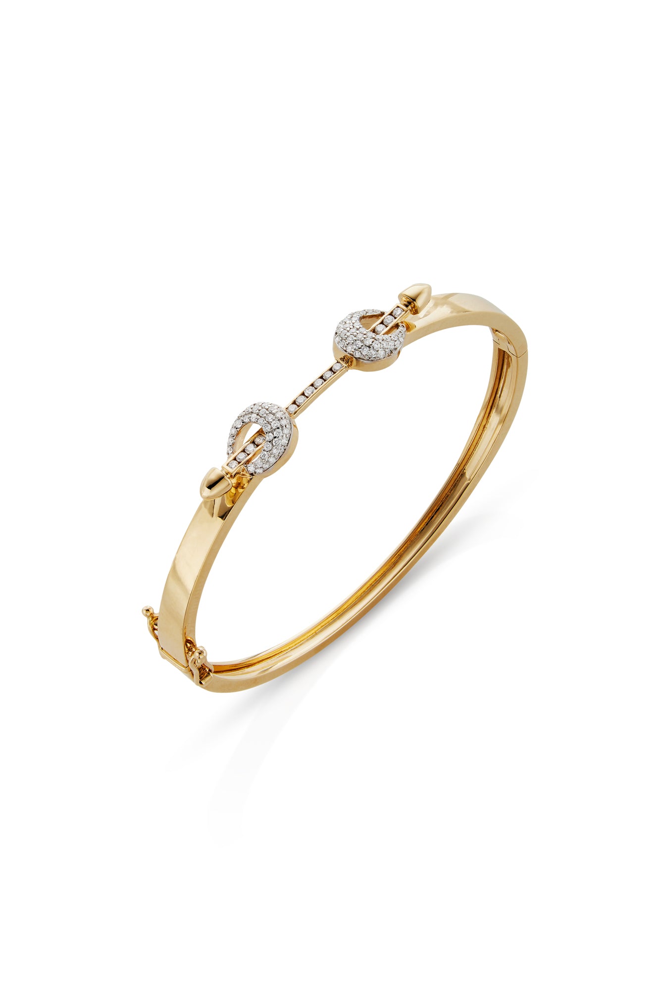 14KY Diamond Large Bar Bit Bangle