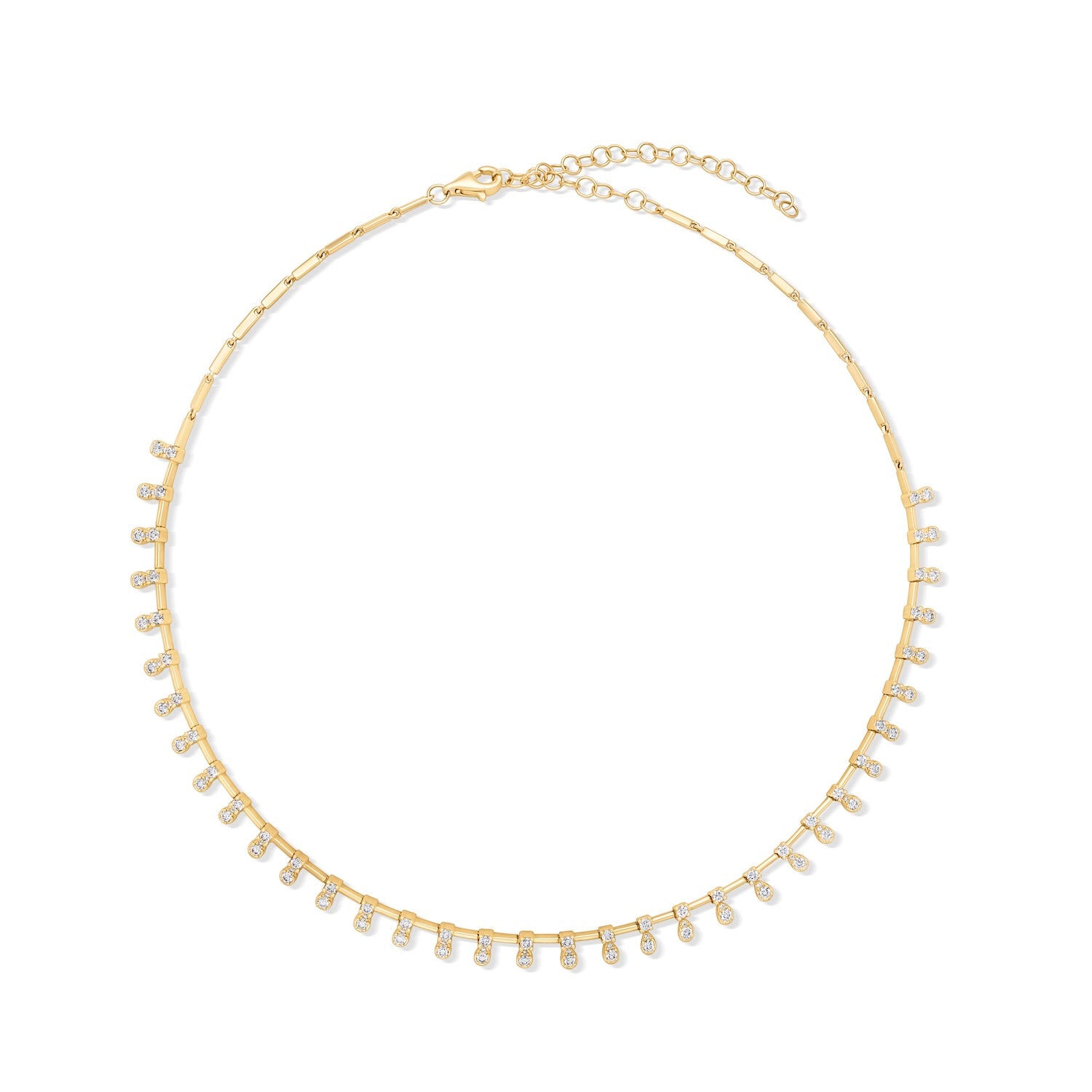 14KY Omega Bar Double Drop Necklace