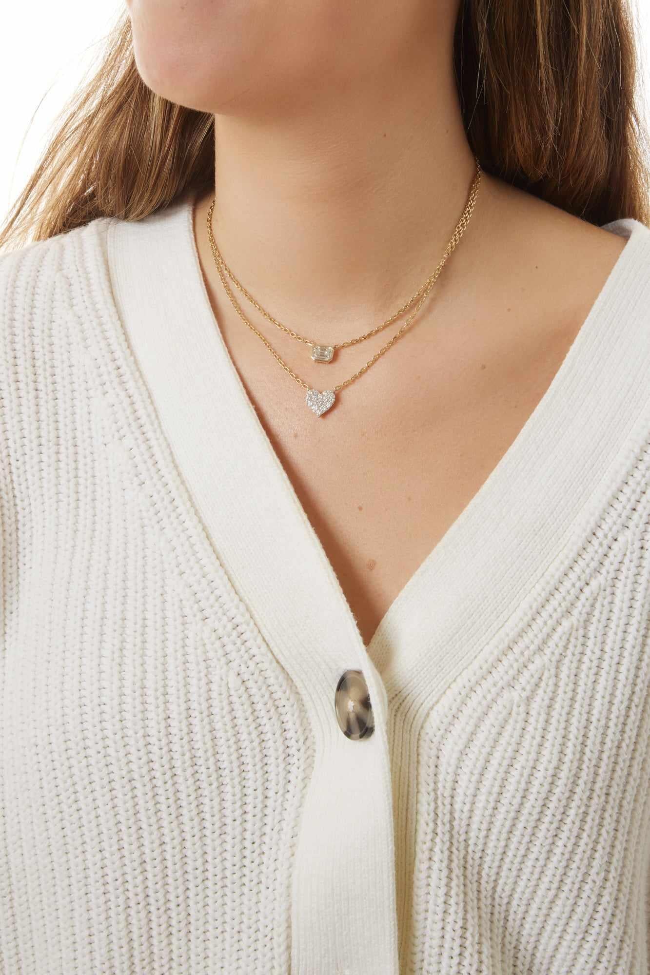 14KY Diamond Heart Necklace-Necklaces-Trilogy-Susan Saffron Jewelry