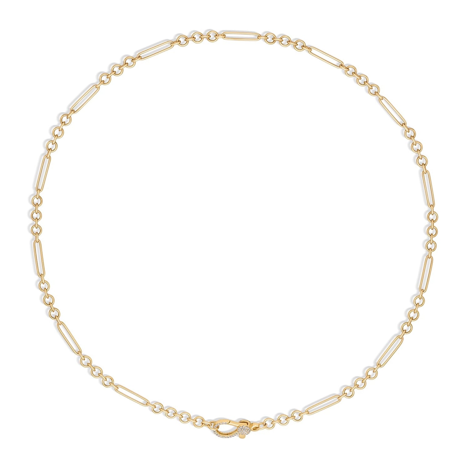 14KY Small Mixed Link Necklace-Necklaces-Trilogy-Susan Saffron Jewelry
