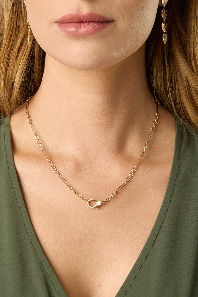 14KY Small Mixed Link Necklace