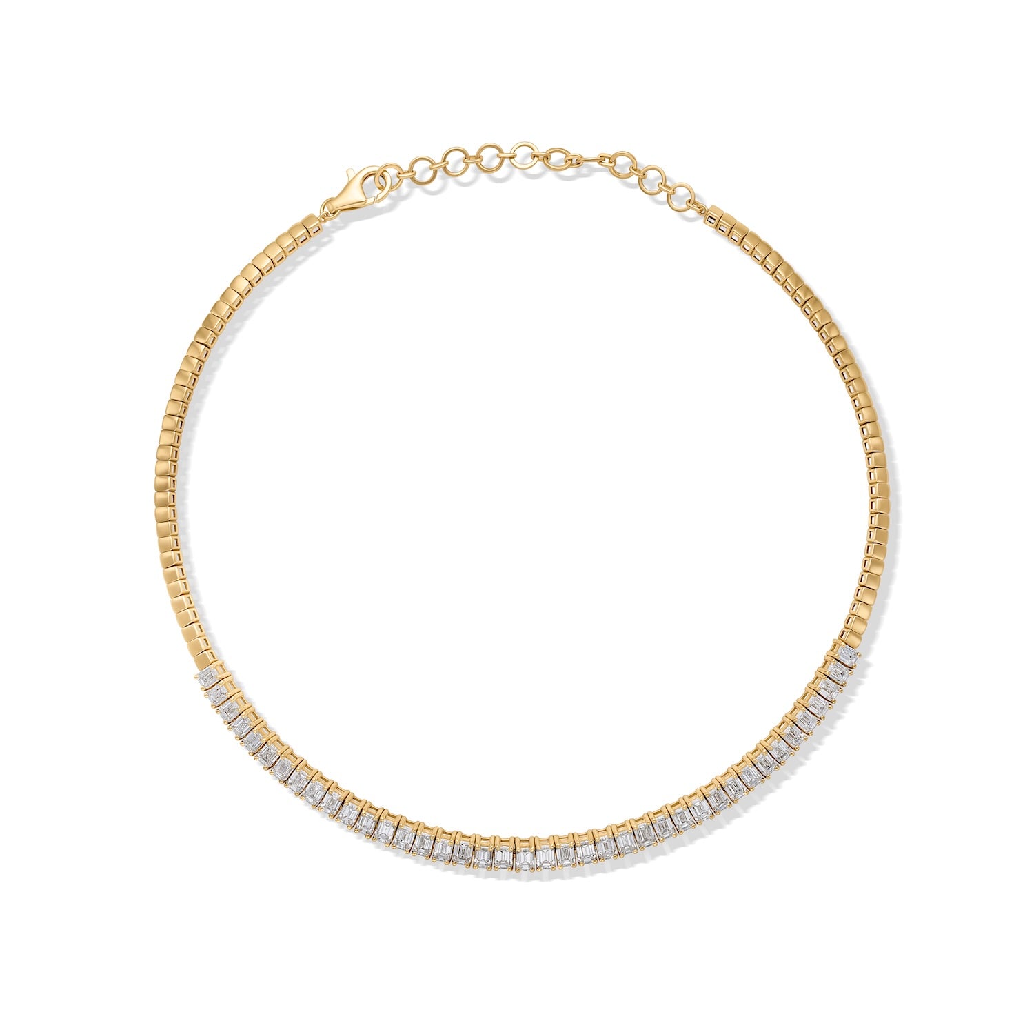 14KY Diamond Baguette Collar Necklace