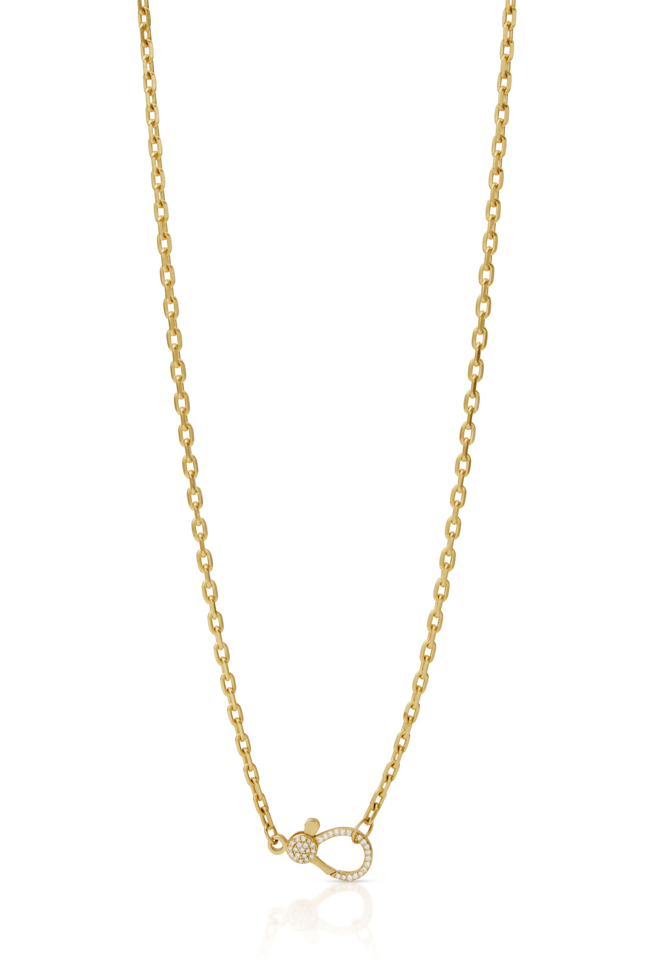 14K Yellow Gold Solid Rectangle Chain With Diamond Clasp