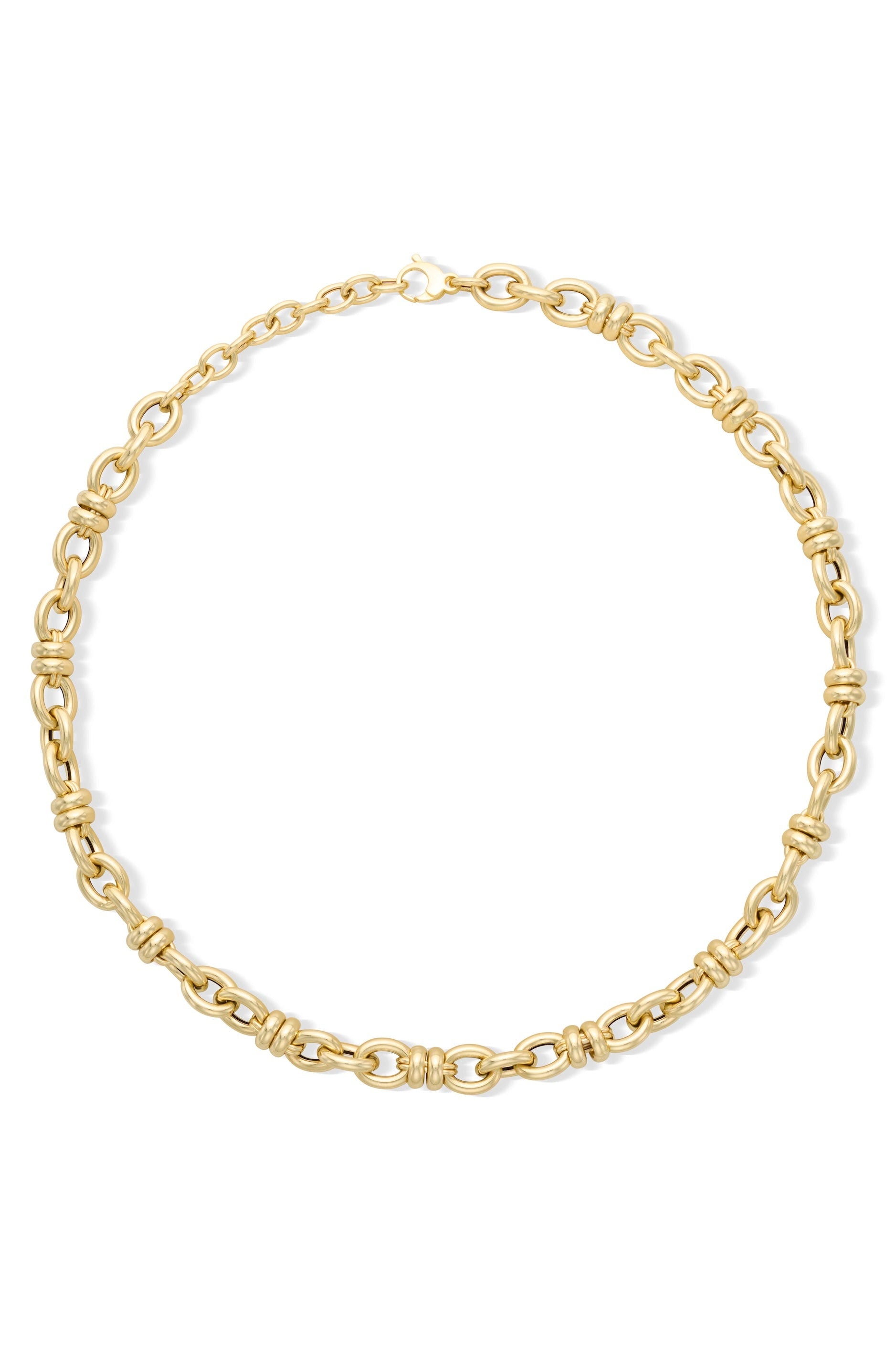 14KY Banded Rolo Link Chain