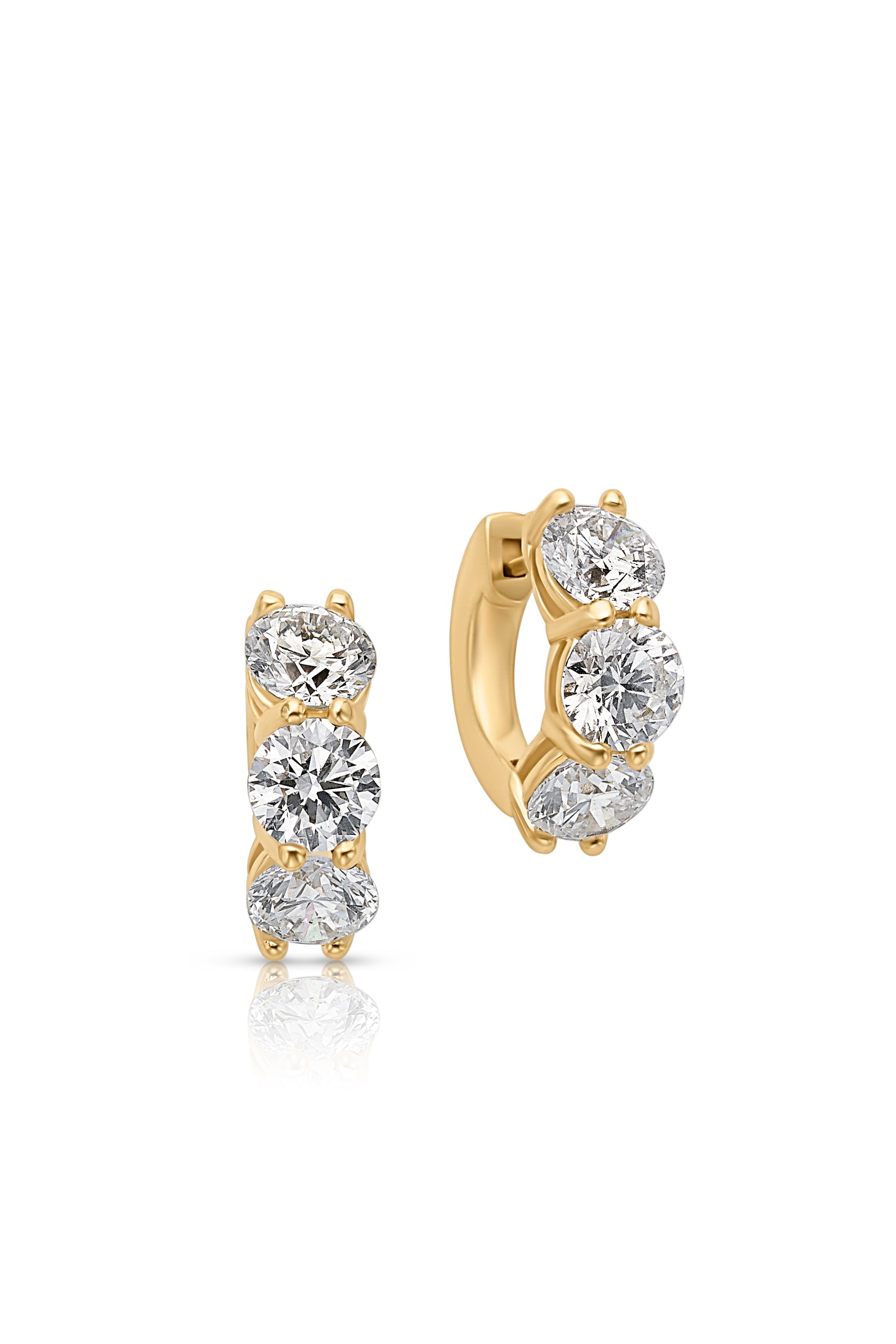 14K Diamond Anne Huggies