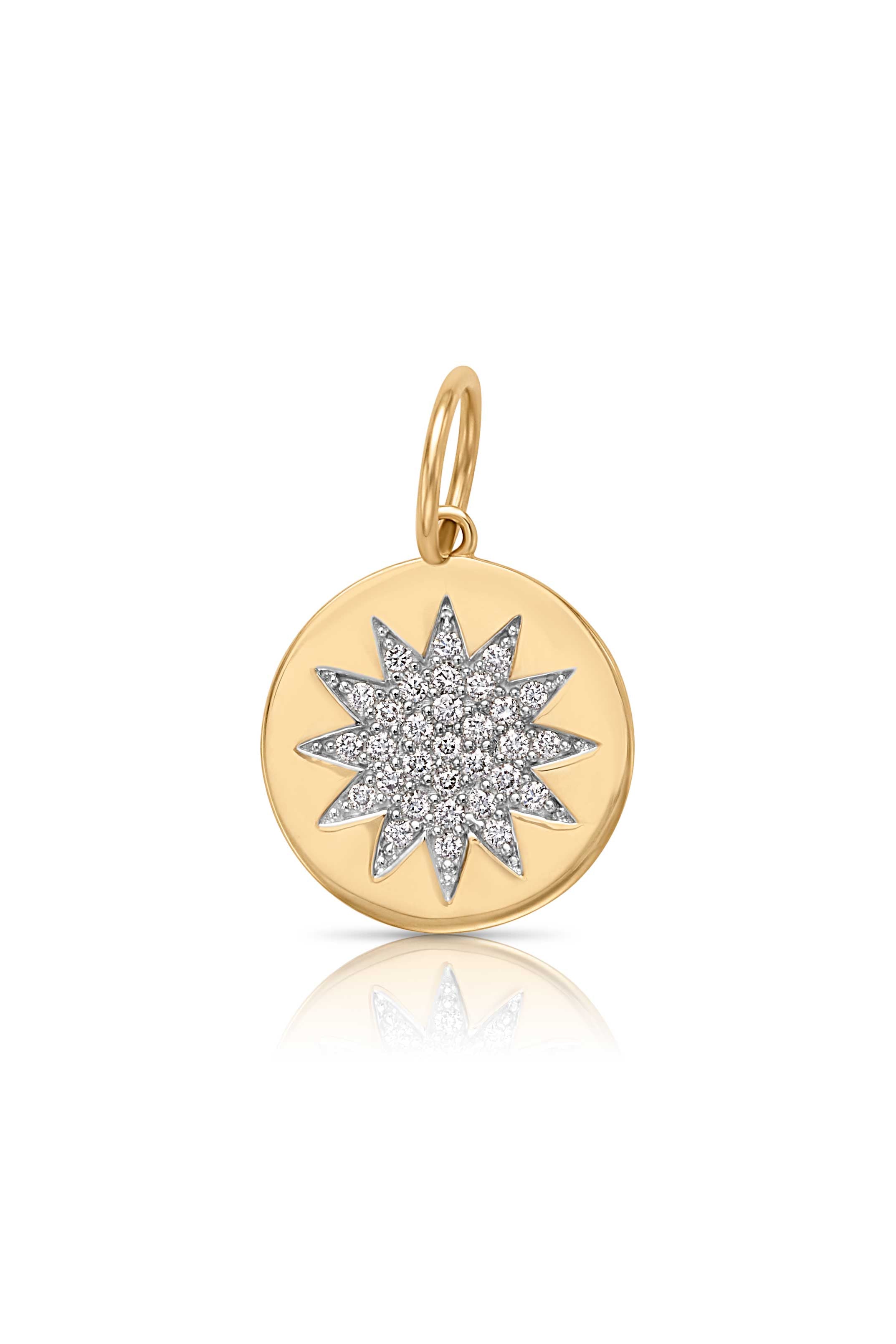 14KY Starburst Diamond Disc Charm-Charms-Sorte-Susan Saffron Jewelry
