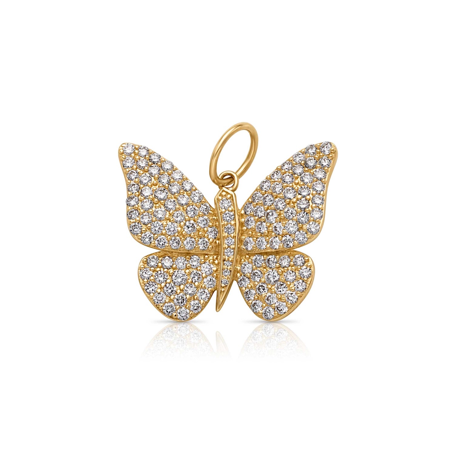 14KY Diamond Butterfly Charm