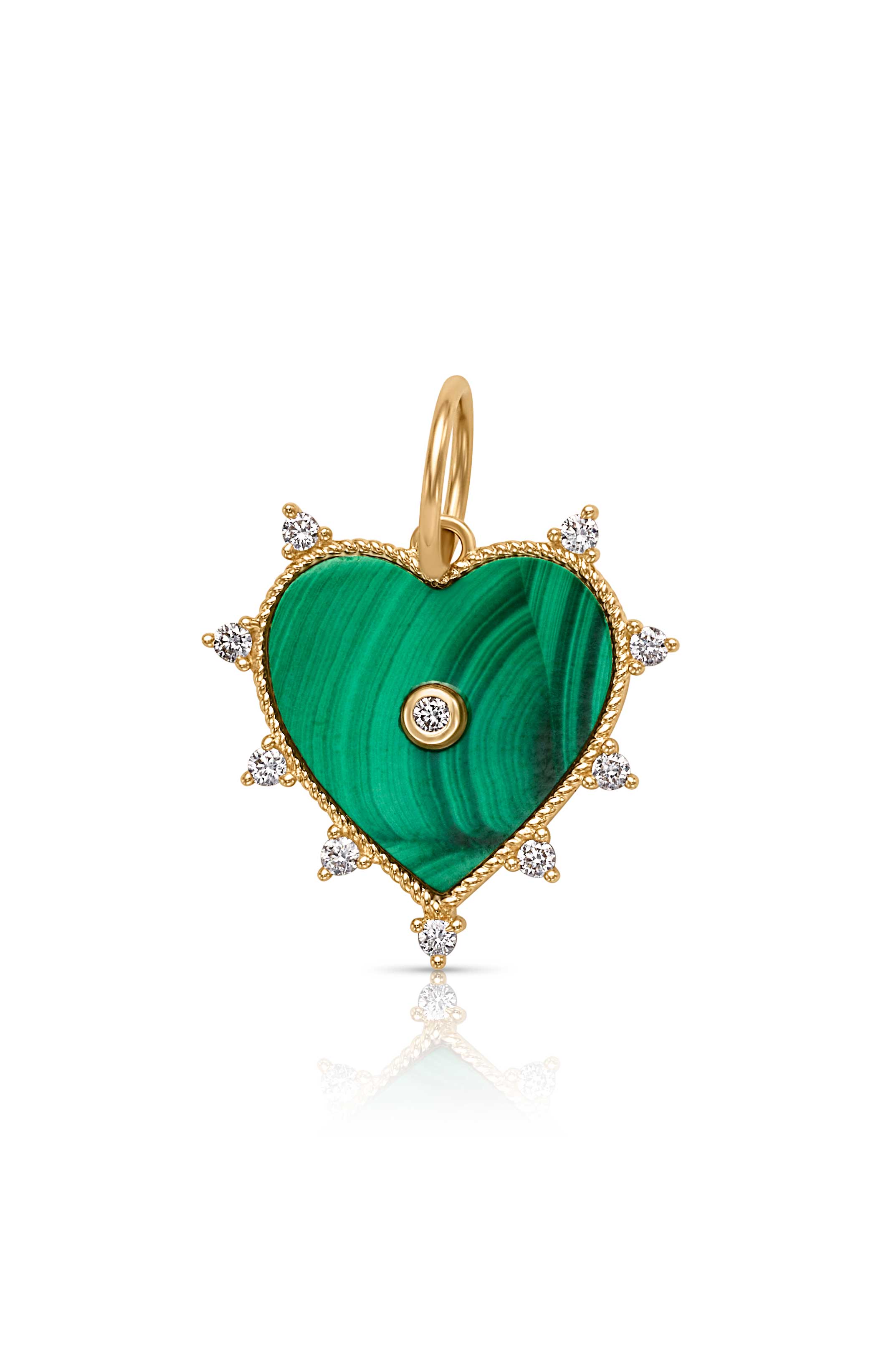 14KY Malachite Heart
