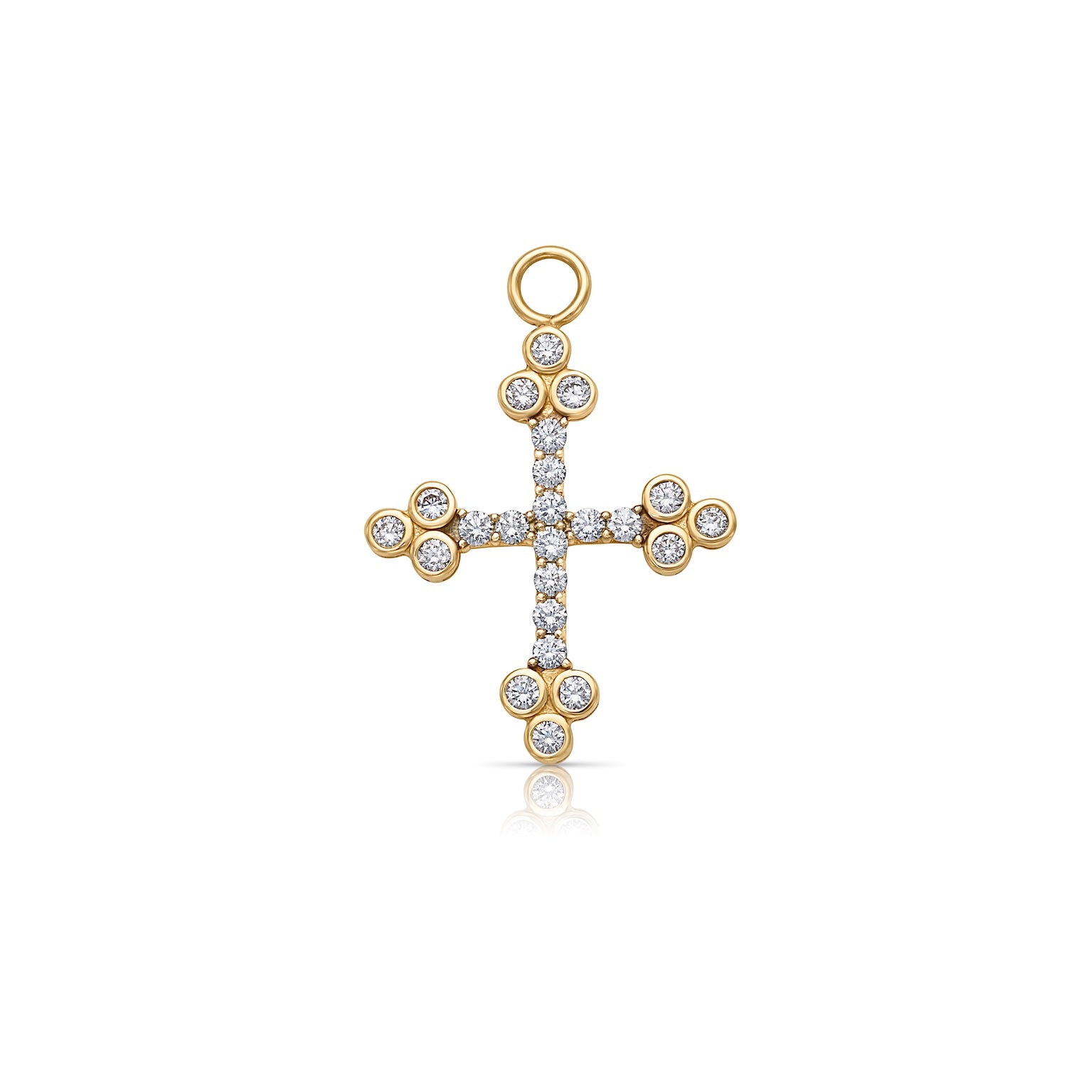 14KY Trio Diamond Cross