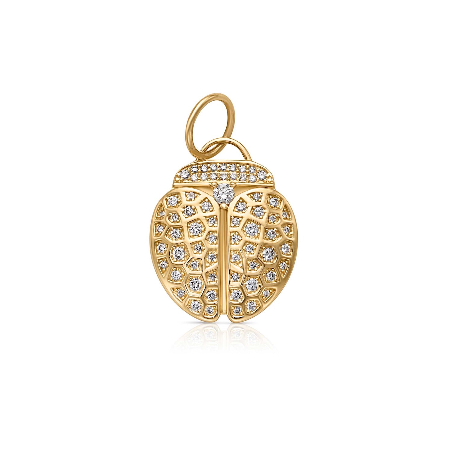 14KY Diamond Ladybug Charm