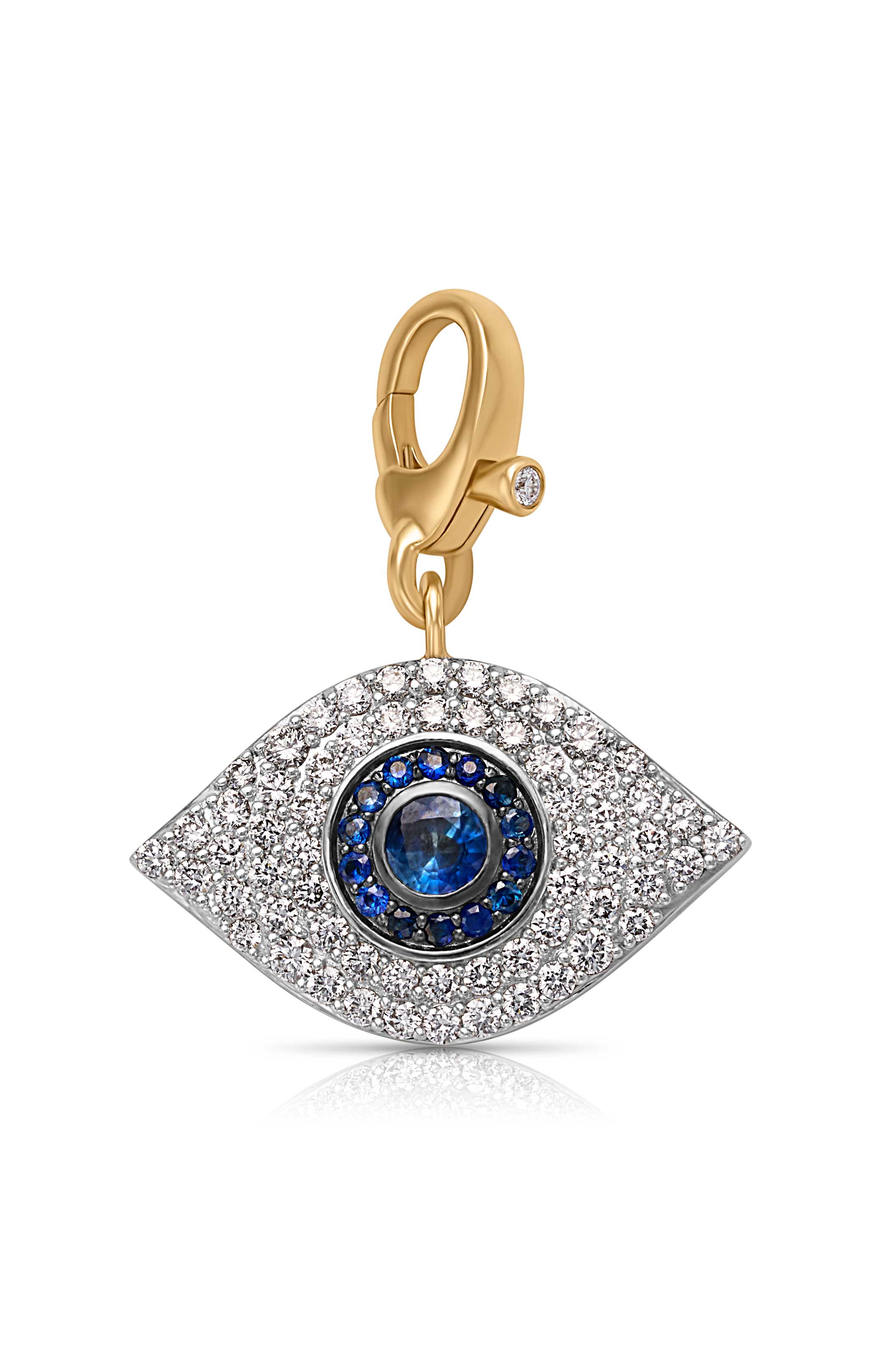 14KY Double Sided Evil Eye Charm